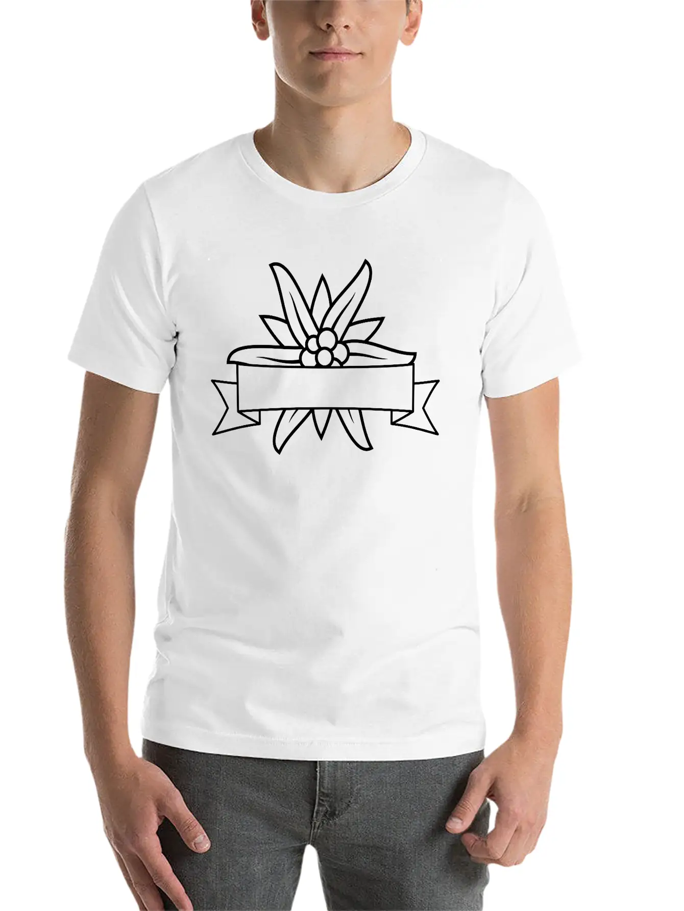 Banner Text Edelweiss Classic Cotton Tee – Unisex Comfort For Any Season