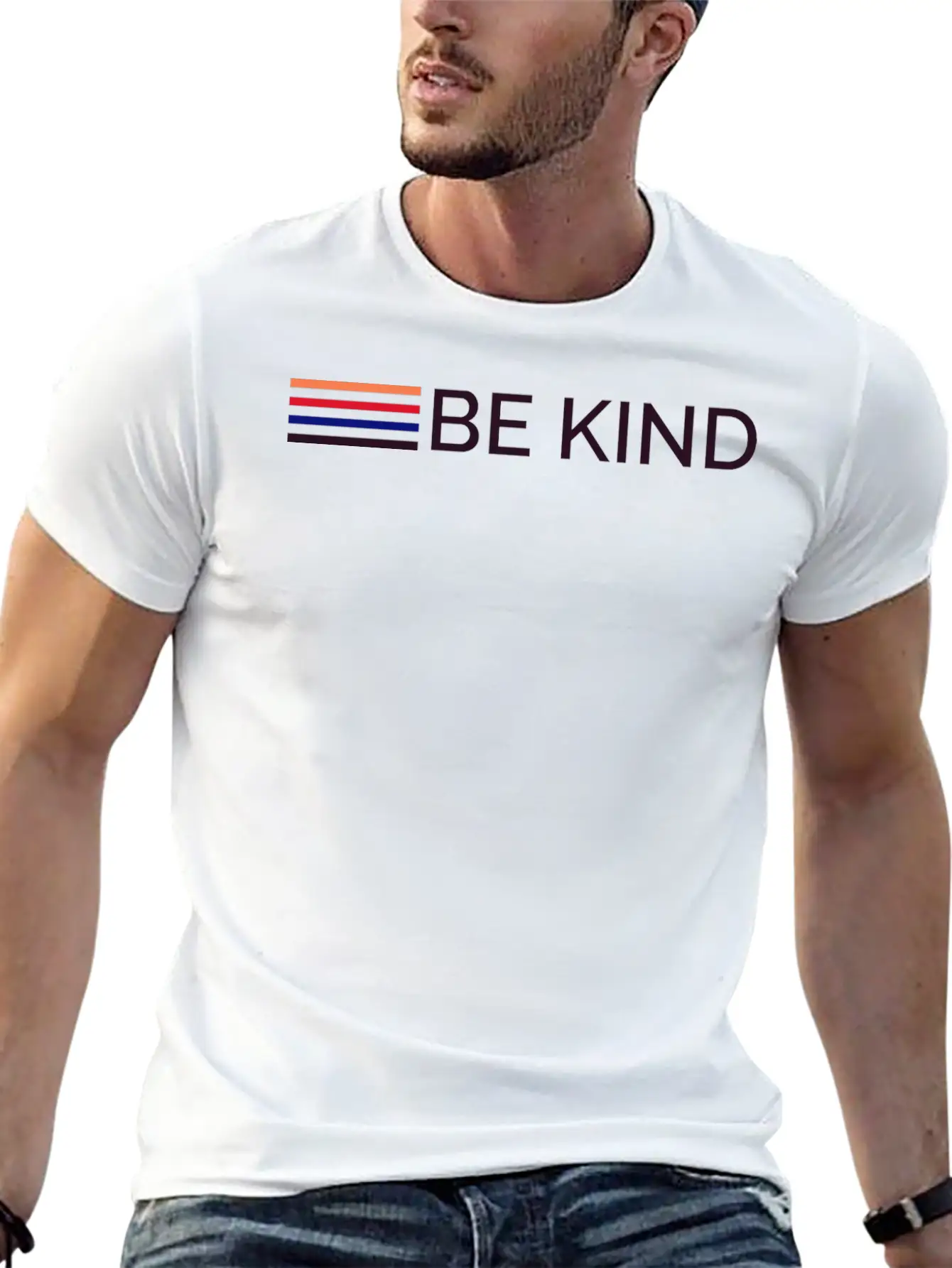 Be Kind Stripes Classic Cotton Tee – Unisex Comfort For Any Season
