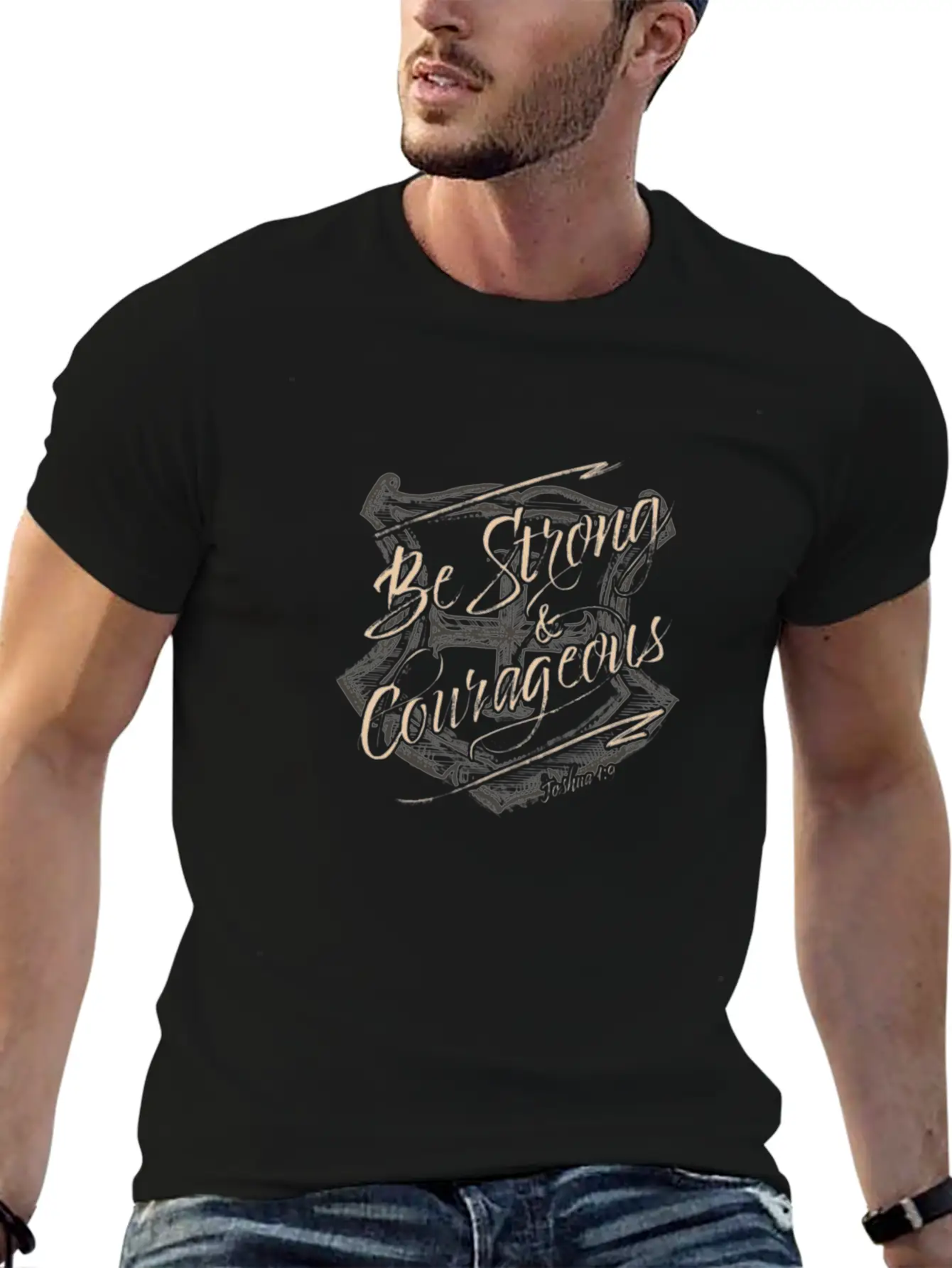 Be Strong And Courageous Classic Cotton Tee – Unisex Comfort For Any Season