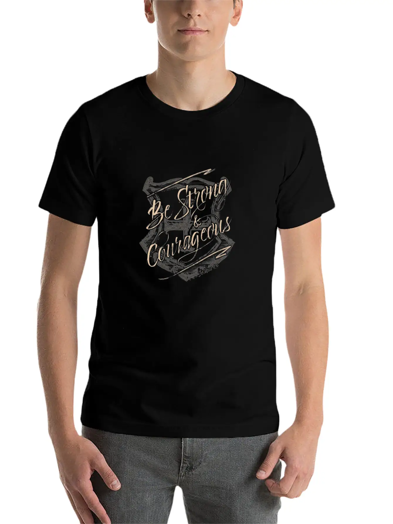 Be Strong And Courageous Classic Cotton Tee – Unisex Comfort For Any Season
