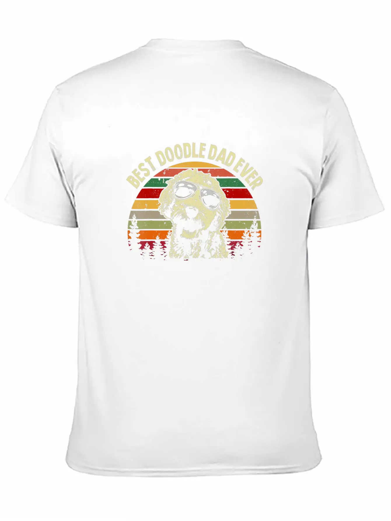 Best Doodle Dad Ever Goldendoodle Dad Vintage Casual Graphic T-Shirt – Simple And Comfortable Daily Wear