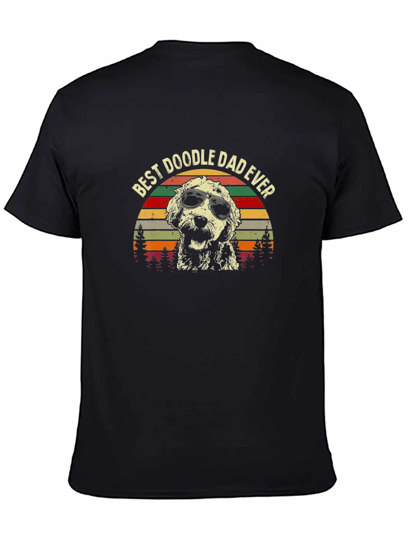 Best Doodle Dad Ever Goldendoodle Dad Vintage Casual Graphic T-Shirt – Simple And Comfortable Daily Wear