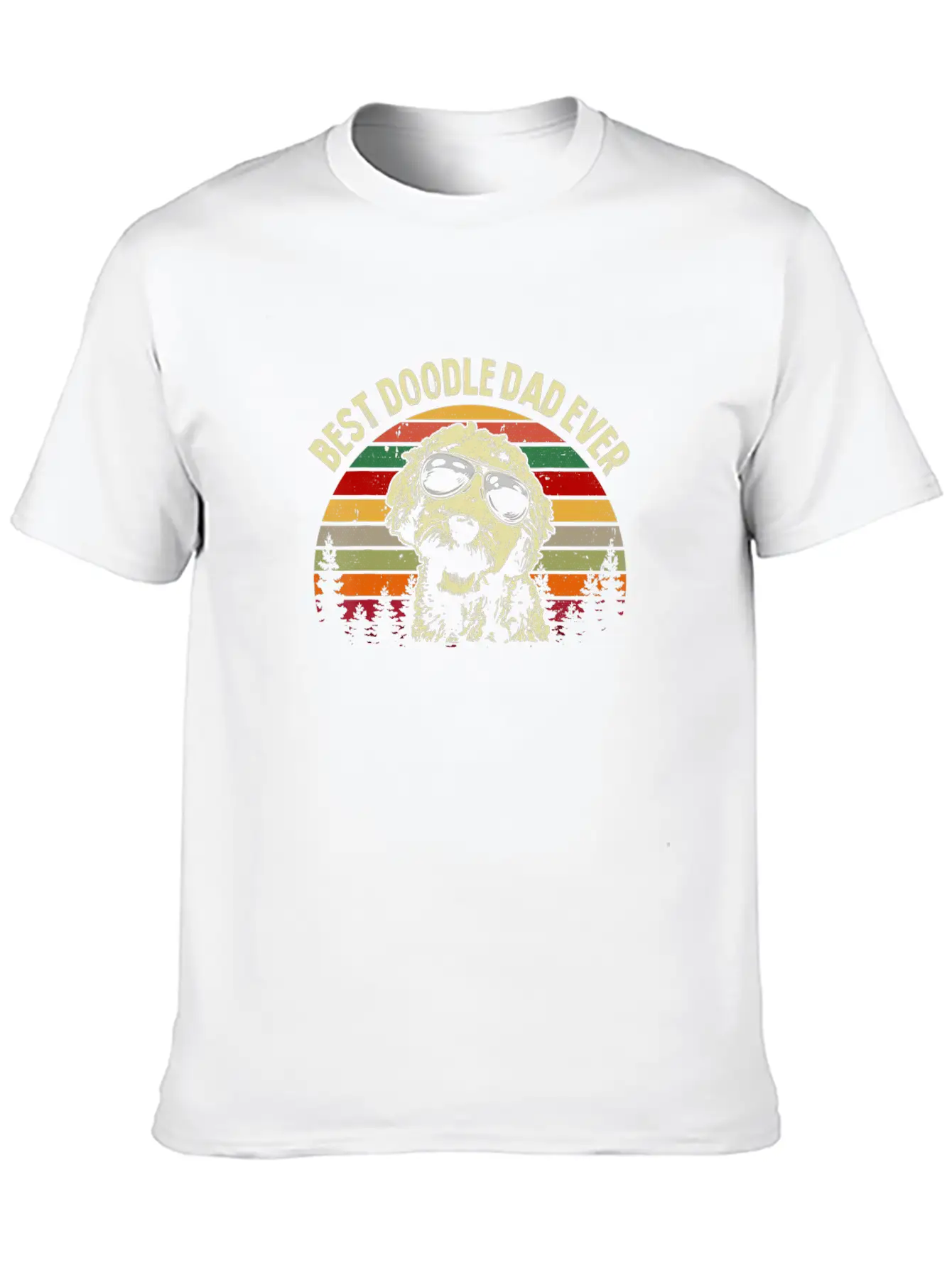 Best Doodle Dad Ever Goldendoodle Dad Vintage Casual Graphic T-Shirt – Simple And Comfortable Daily Wear