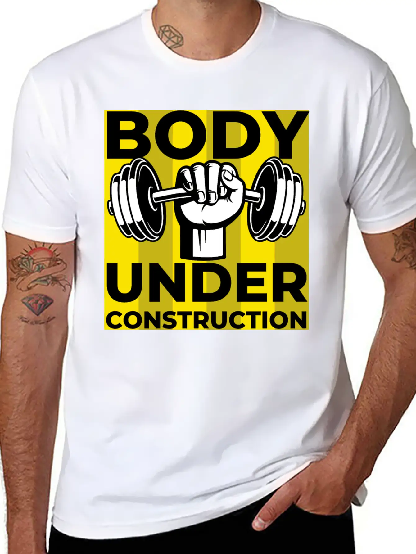 Body Under Construction Casual Graphic T-Shirt – Simple And Comfortable Daily Wear