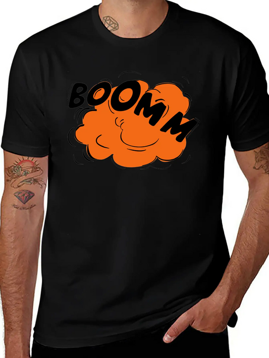 "BOOMM"! Cartoon Explosion Lightweight Cotton T-Shirt – Daily Comfort Graphic Shirt