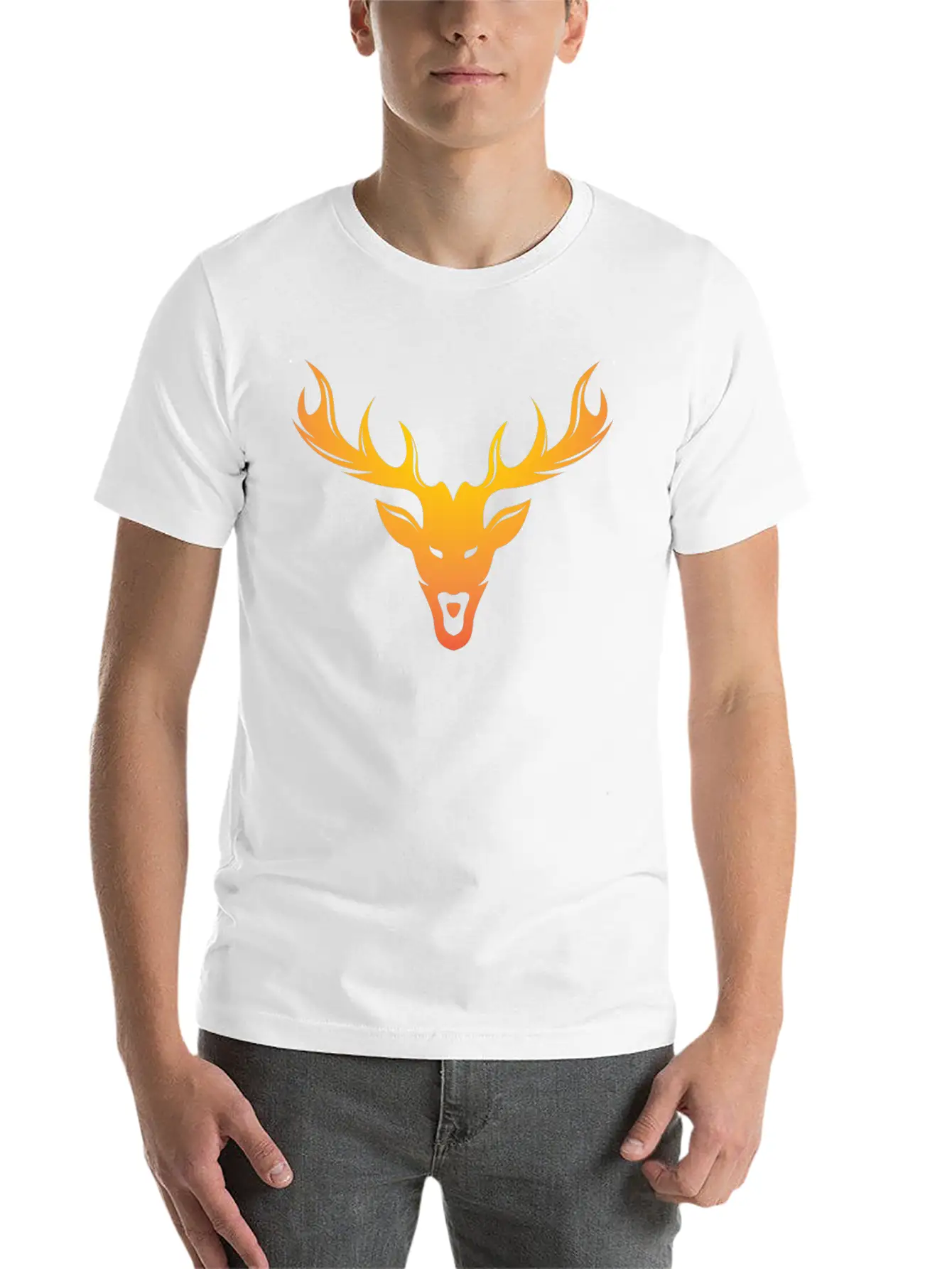 Burning Horns Deer Stylish Bold T Shirt 1 Casual Graphic T-Shirt – Simple And Comfortable Daily Wear