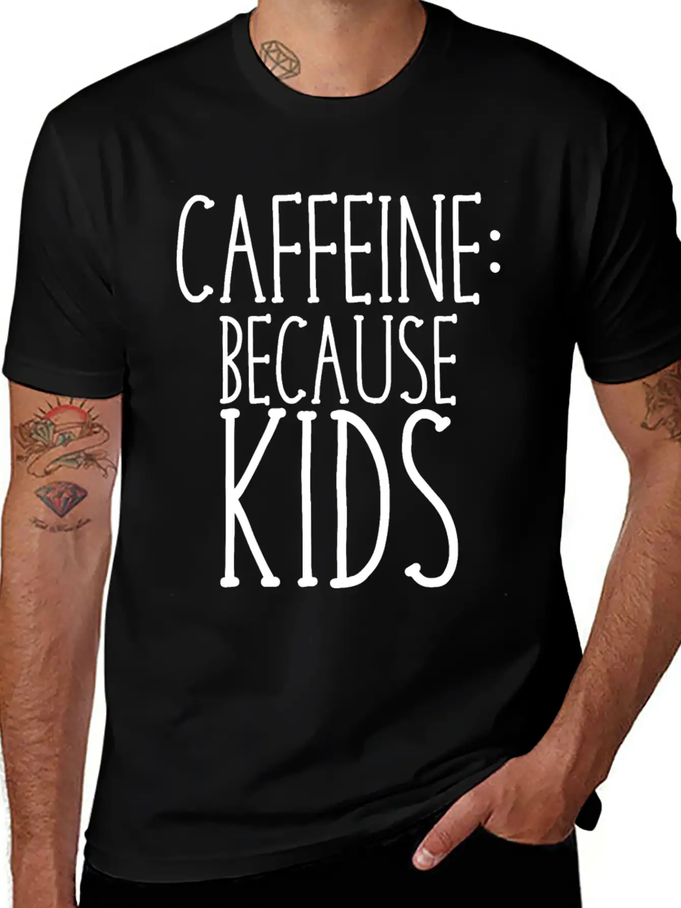 Caffeine Because Kids Casual Graphic T-Shirt – Simple And Comfortable Daily Wear