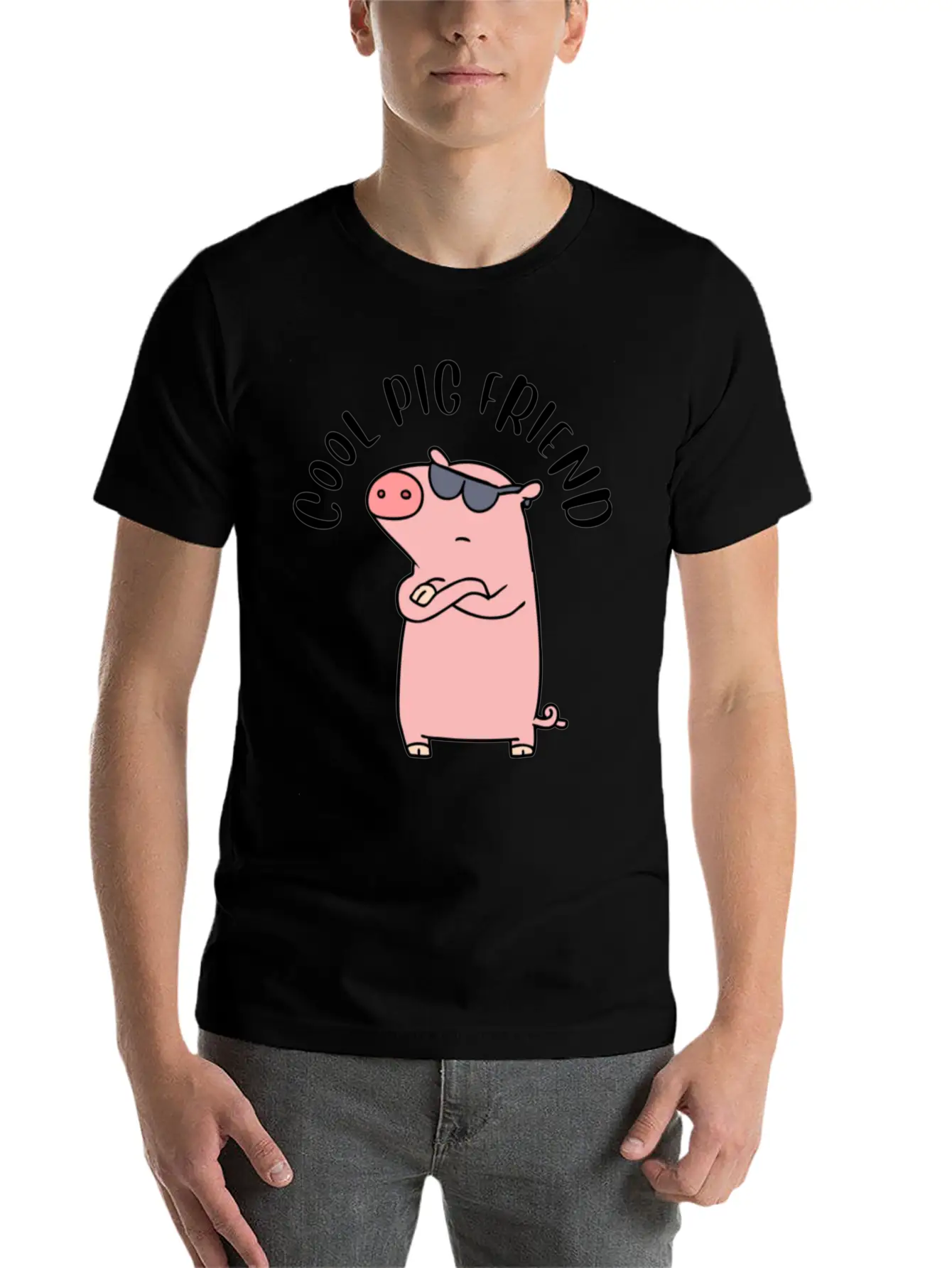 Cool Pig Friend Classic Cotton Tee – Unisex Comfort For Any Season