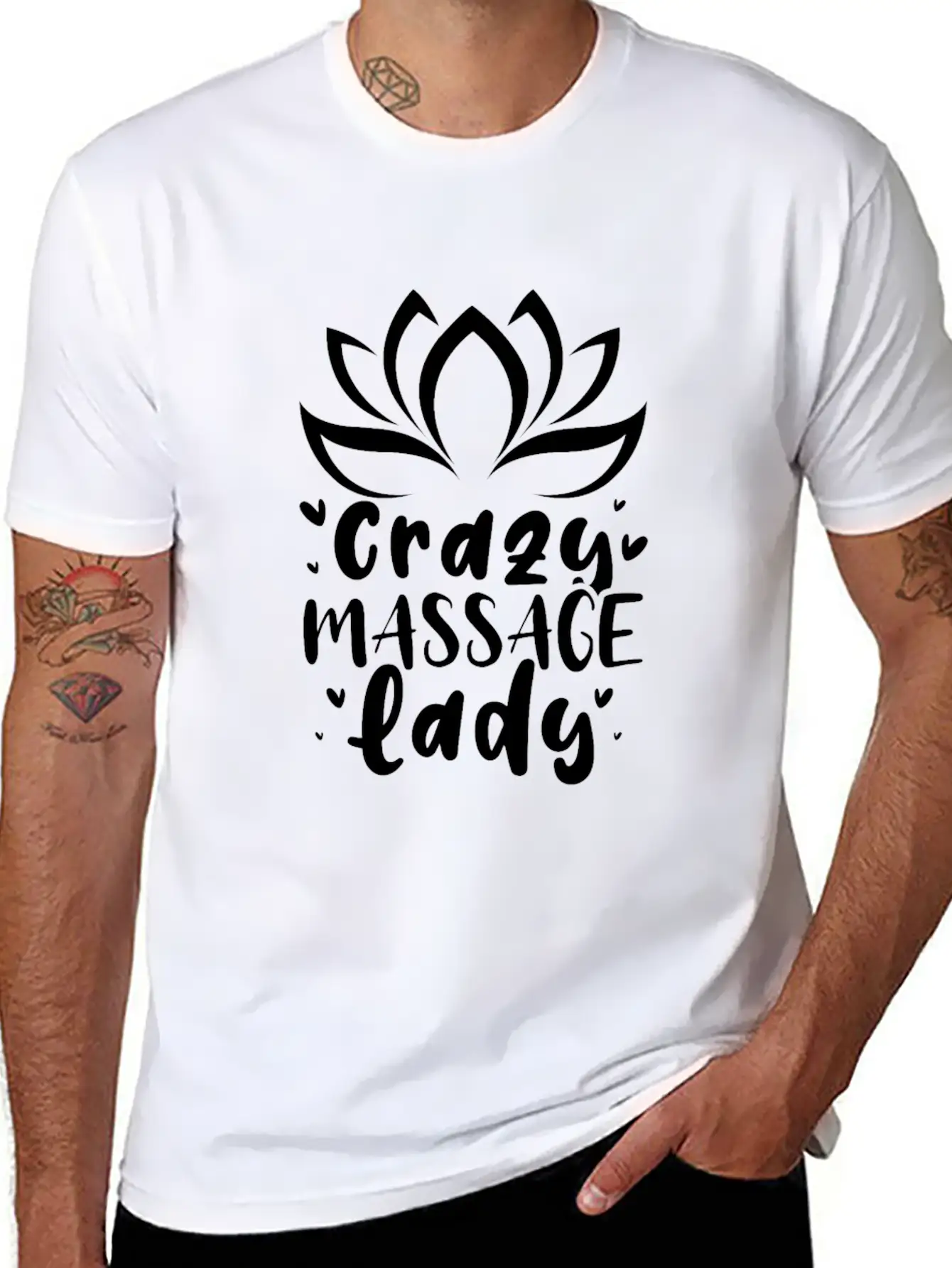 Crazy Massage Lady Casual Graphic T-Shirt – Simple And Comfortable Daily Wear