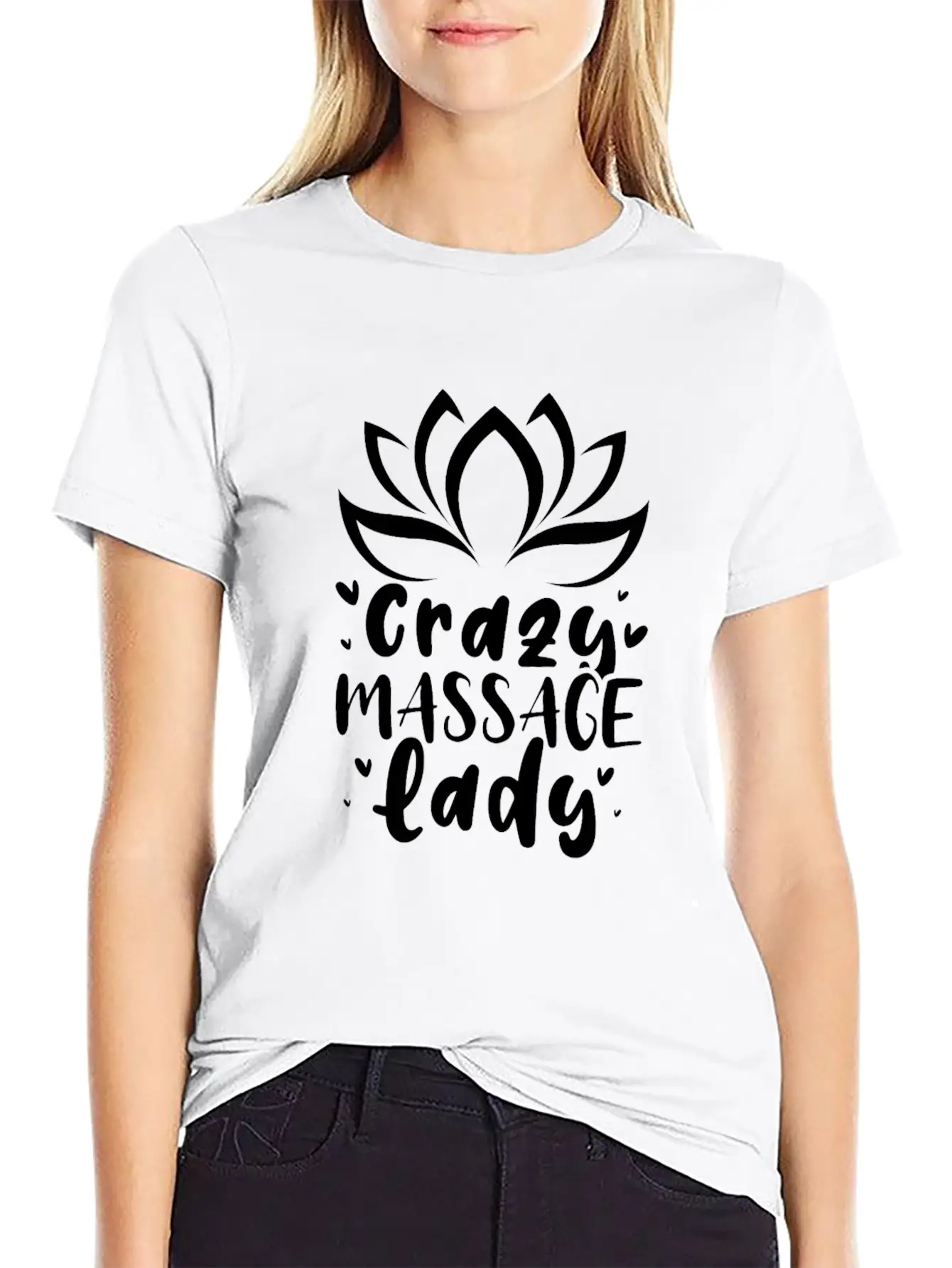 Crazy Massage Lady Casual Graphic T-Shirt – Simple And Comfortable Daily Wear