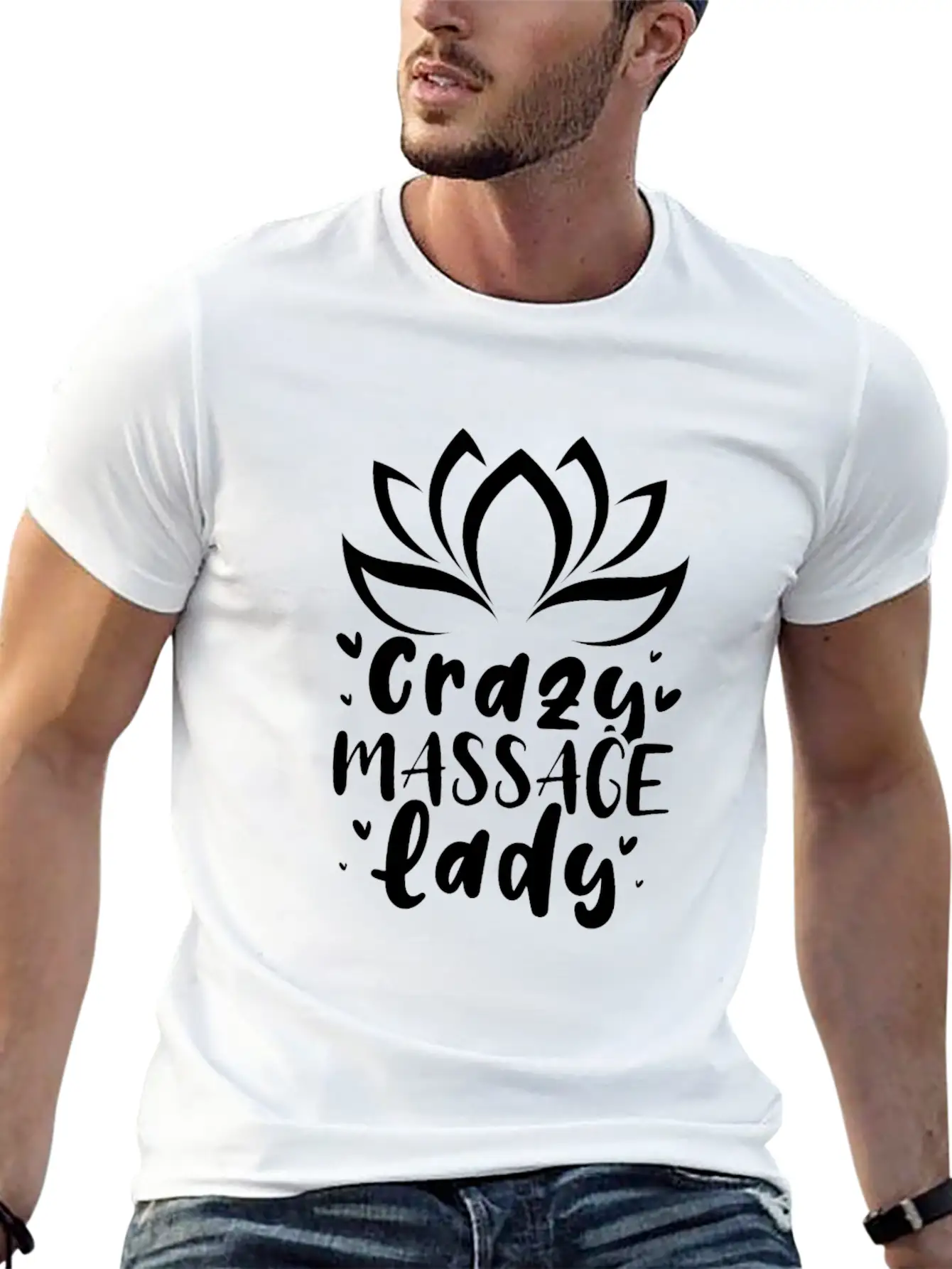 Crazy Massage Lady Casual Graphic T-Shirt – Simple And Comfortable Daily Wear