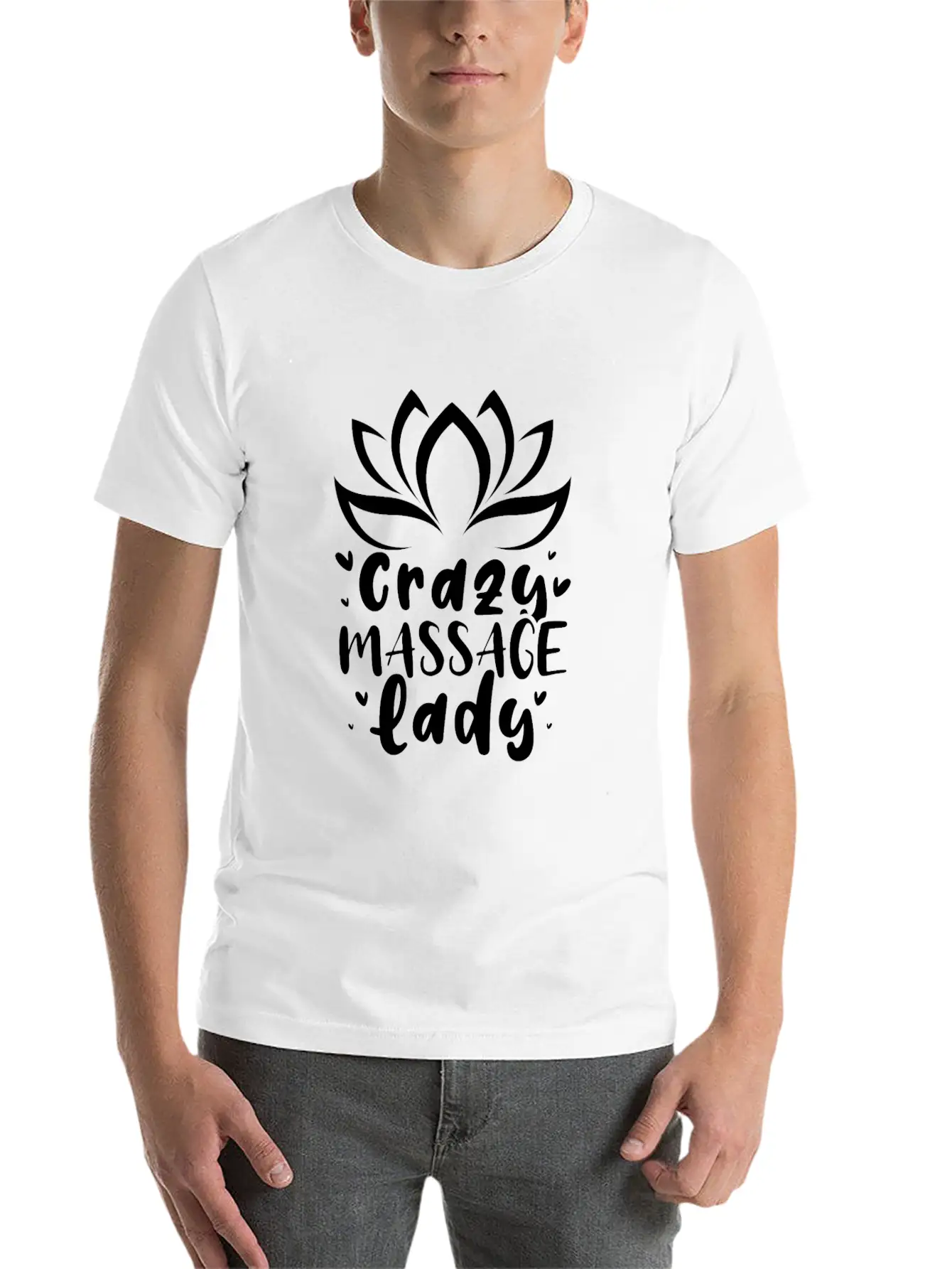 Crazy Massage Lady Casual Graphic T-Shirt – Simple And Comfortable Daily Wear