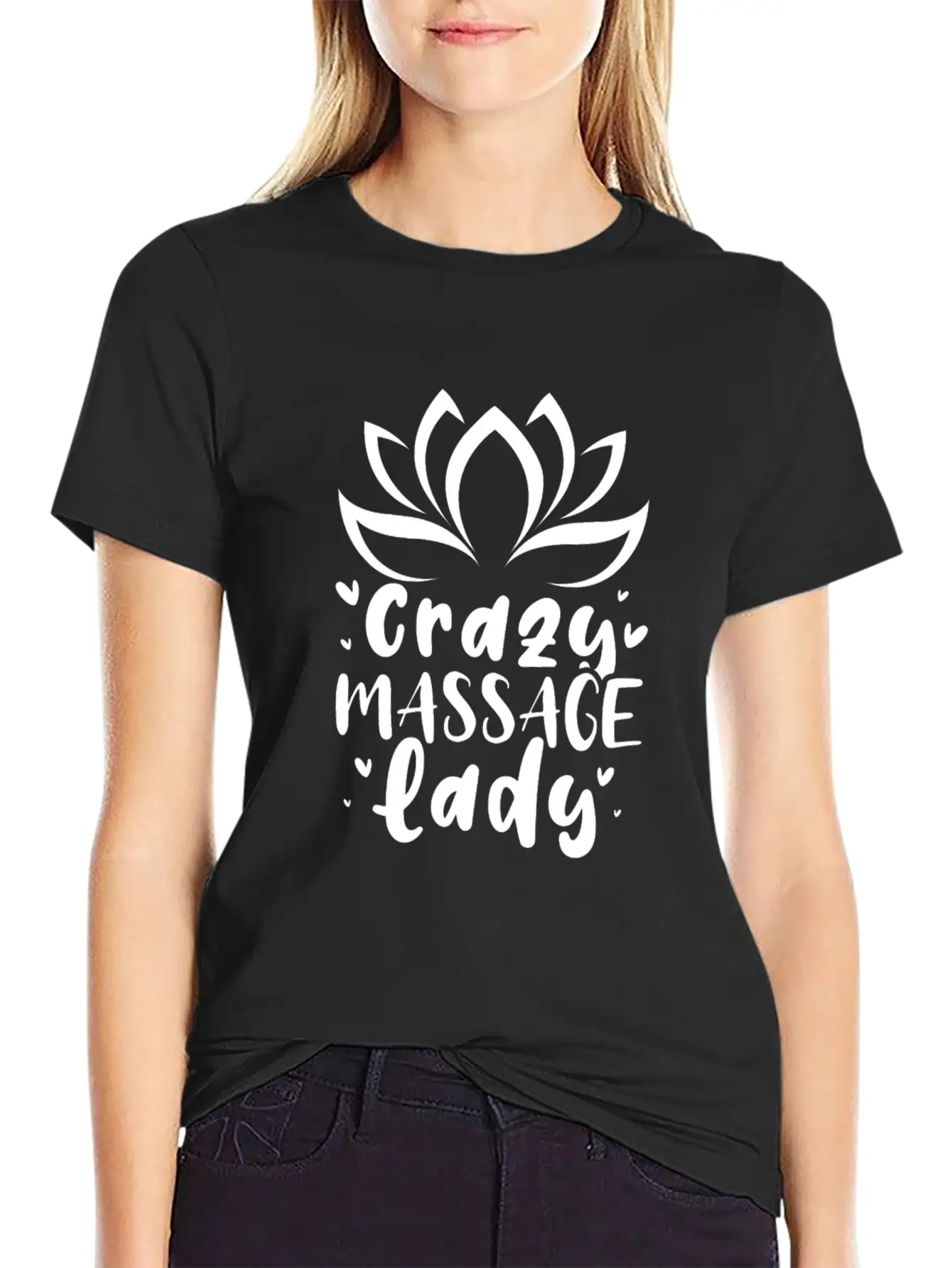 Crazy Massage Lady Casual Graphic T-Shirt – Simple And Comfortable Daily Wear