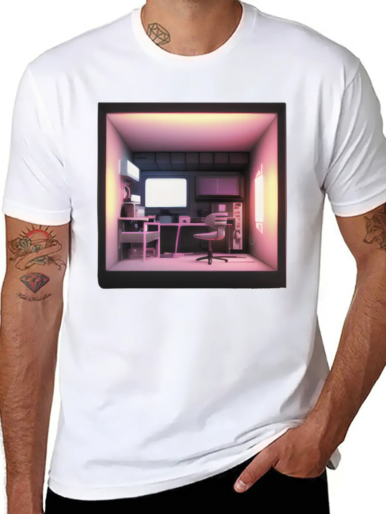 Cute 3D Room Print - Add A Touch Of Coziness Classic Cotton Tee – Unisex Comfort For Any Season