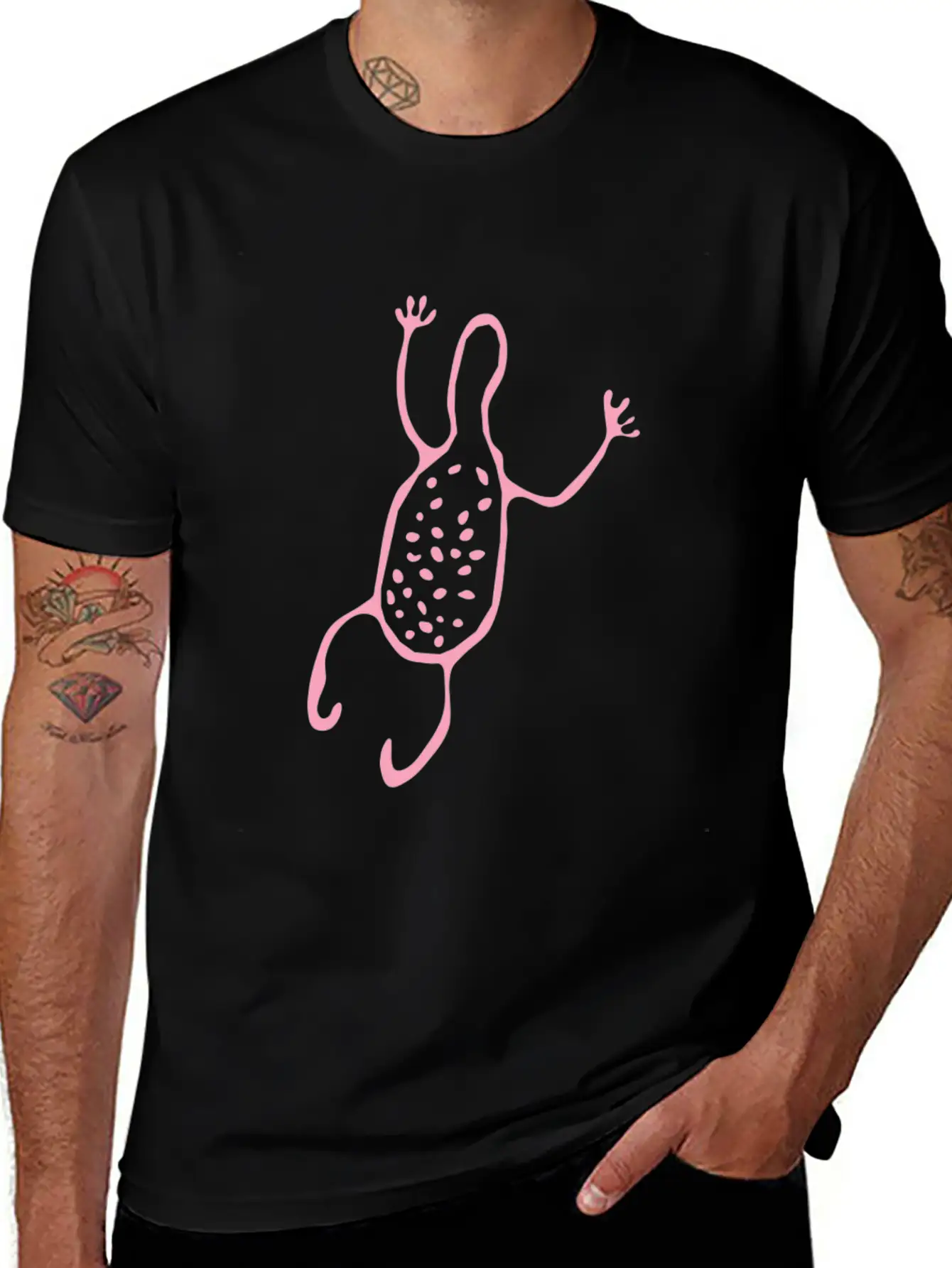 Cute Creature Pink Tribal Art Tribe Floral Paleo Essential Unisex Summer Tee – Soft Cotton Casual Fit