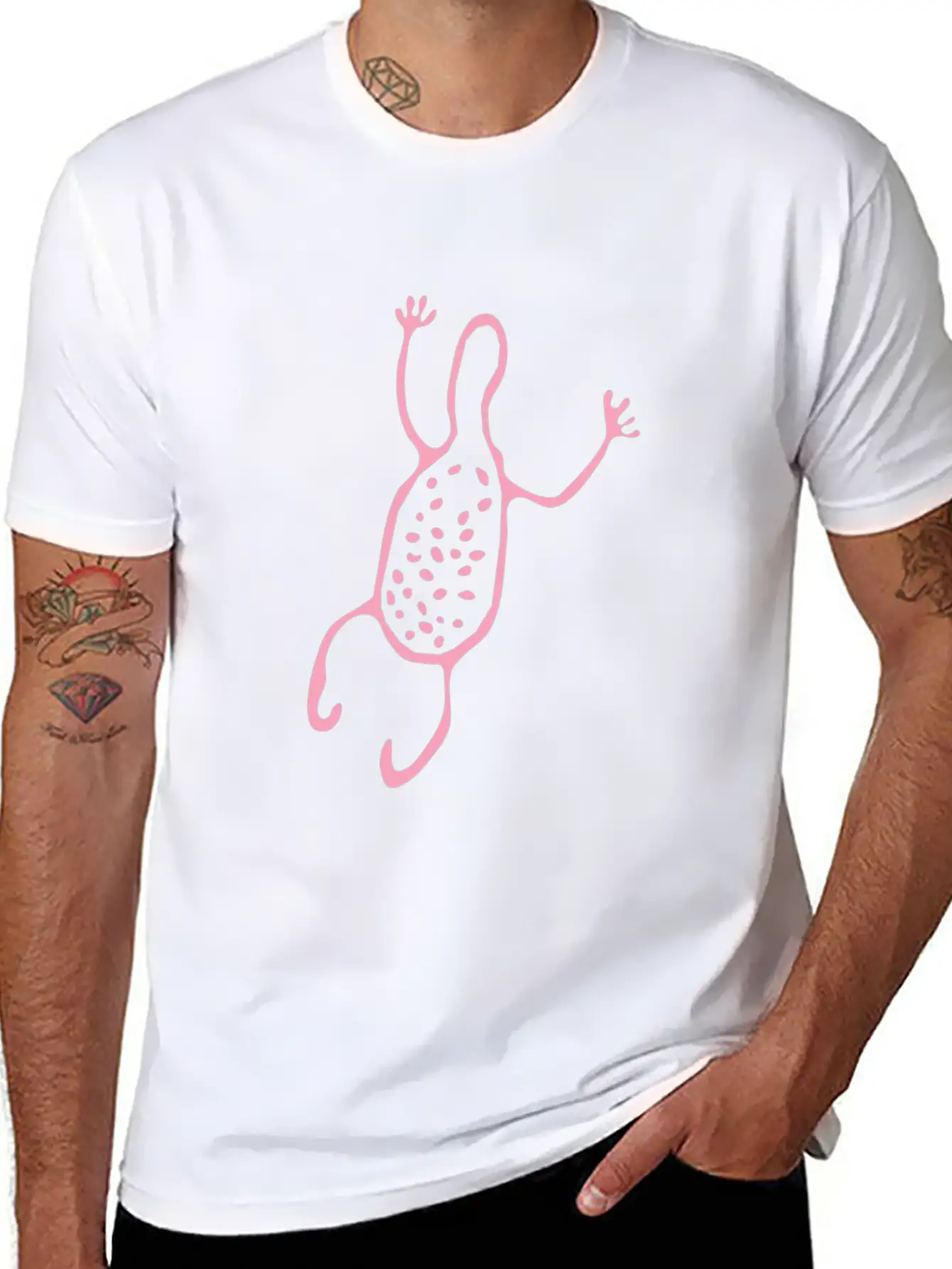 Cute Creature Pink Tribal Art Tribe Floral Paleo Essential Unisex Summer Tee – Soft Cotton Casual Fit