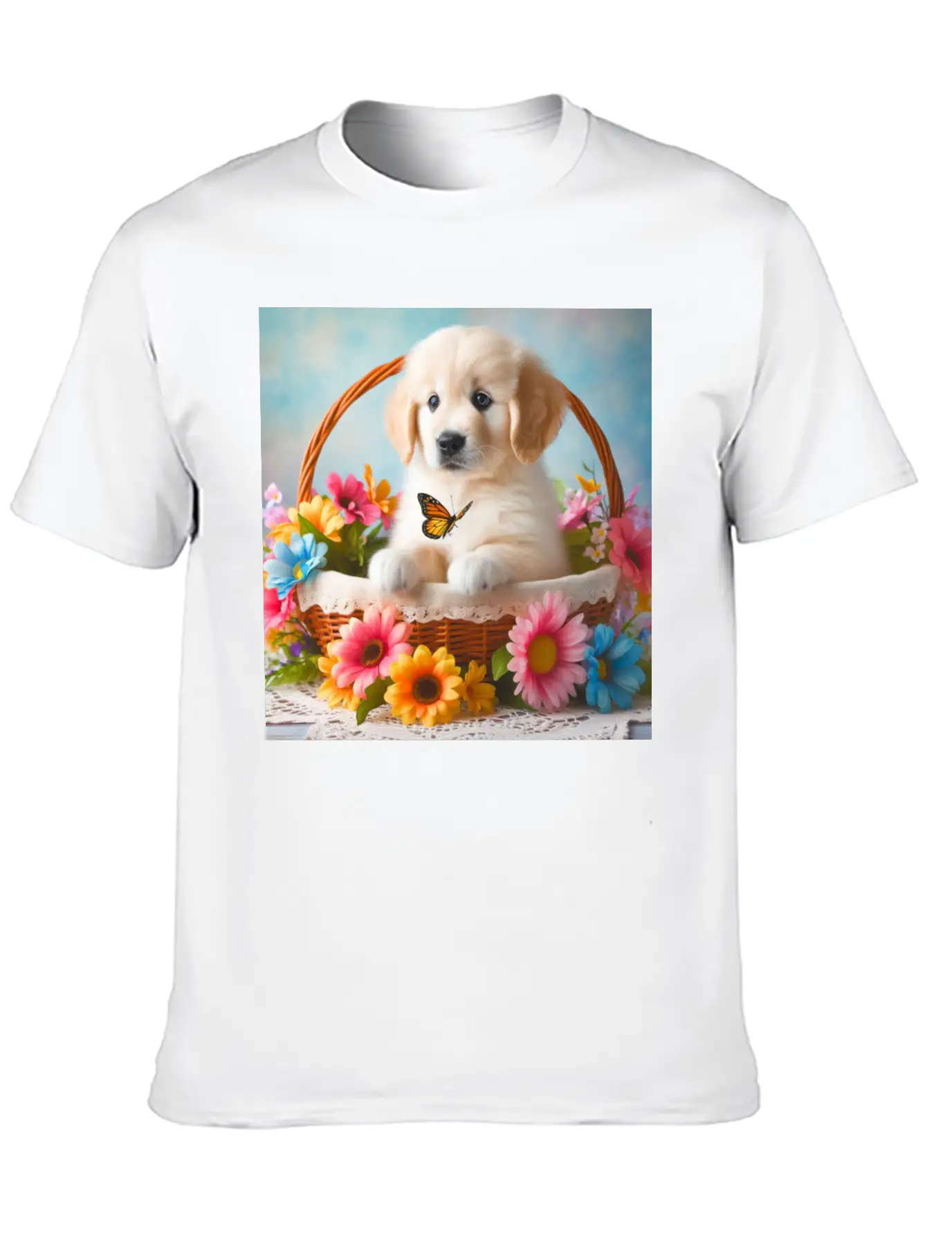 Cute Puppy Classic Cotton Tee – Unisex Comfort For Any Season