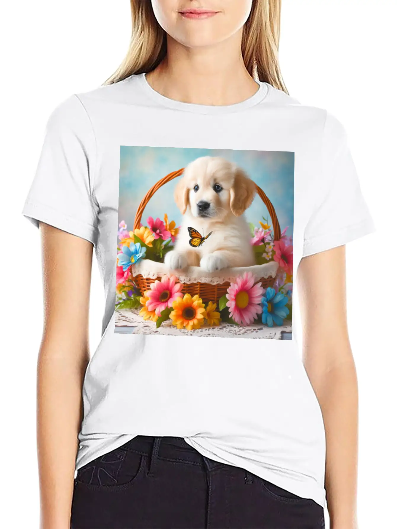 Cute Puppy Classic Cotton Tee – Unisex Comfort For Any Season