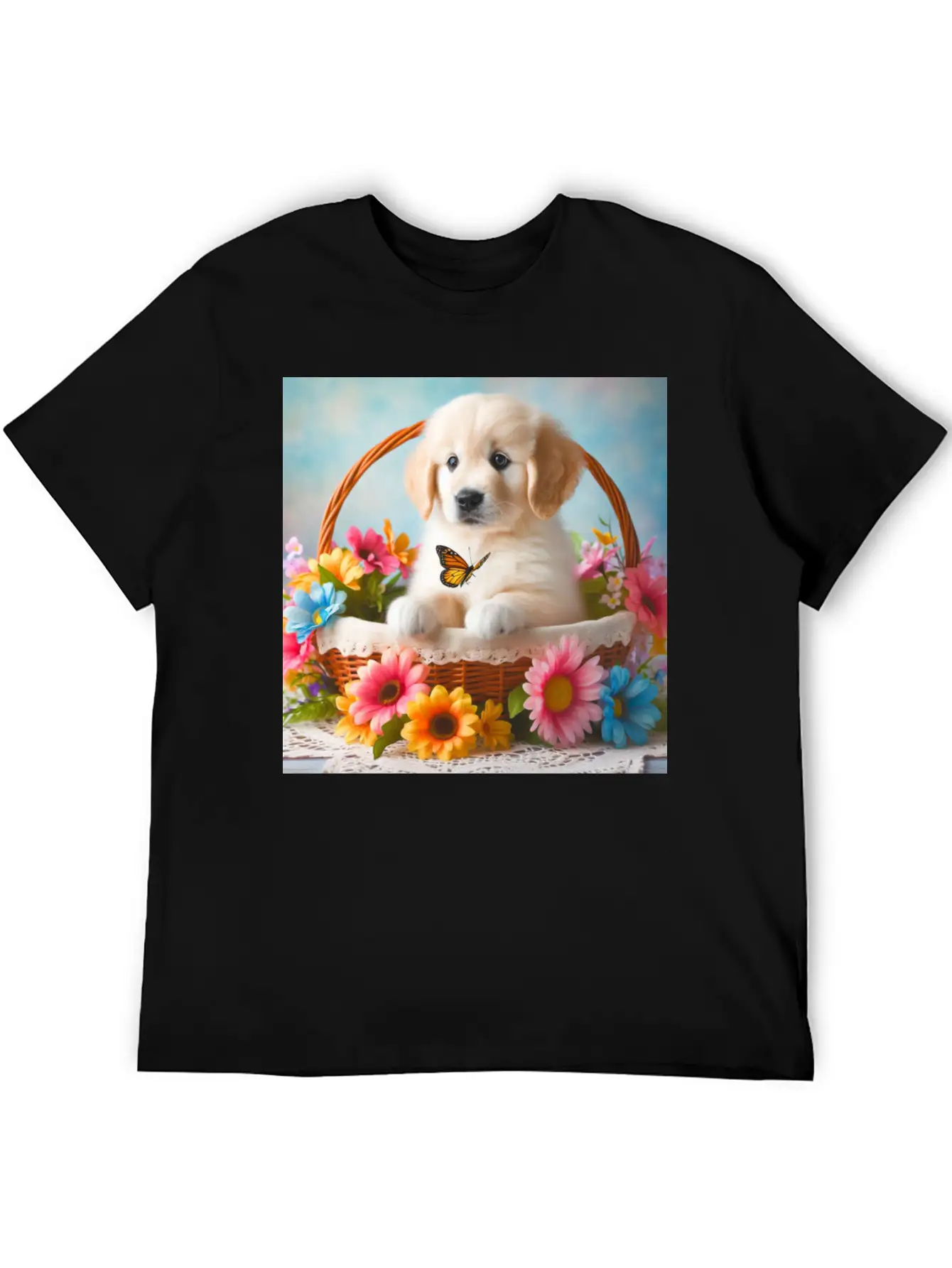 Cute Puppy Classic Cotton Tee – Unisex Comfort For Any Season