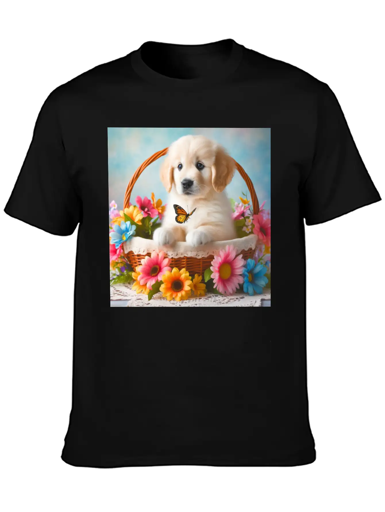 Cute Puppy Classic Cotton Tee – Unisex Comfort For Any Season