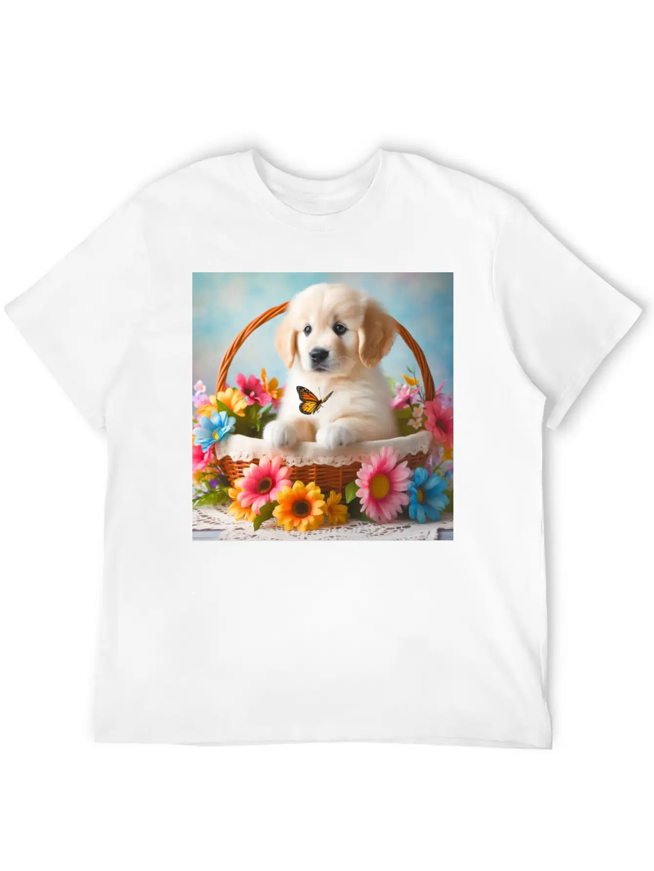 Cute Puppy Classic Cotton Tee – Unisex Comfort For Any Season