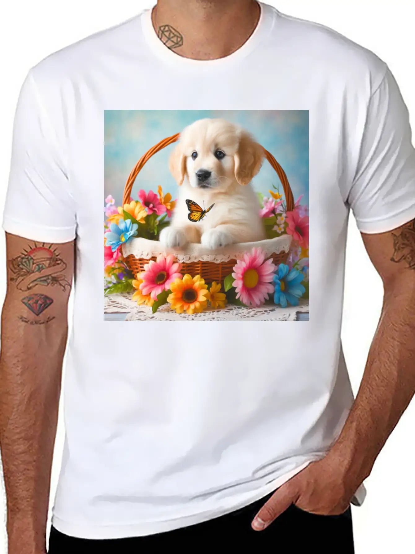 Cute Puppy Classic Cotton Tee – Unisex Comfort For Any Season