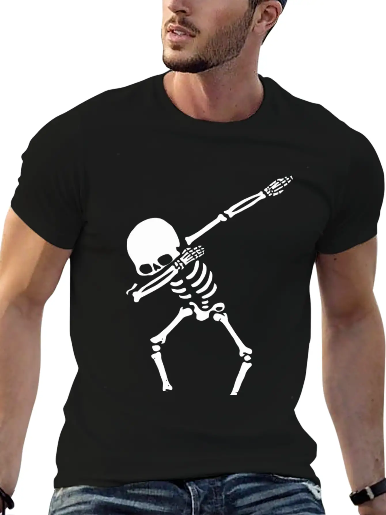 Dabbing Skeleton Shirt Dab Hip Hop Skull Dabbin Casual Graphic T-Shirt – Simple And Comfortable Daily Wear