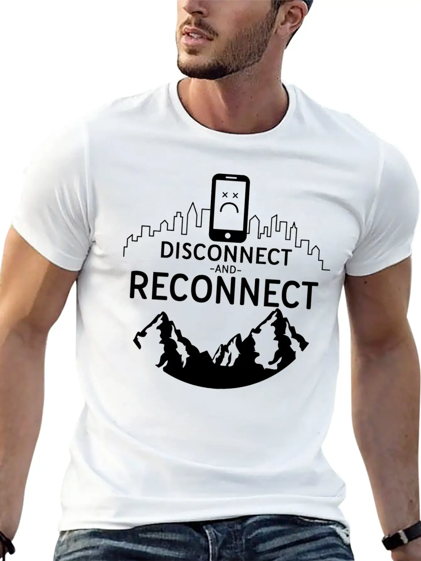 Disconnect And Reconnect Nature Planet Forest Casual Graphic T-Shirt – Simple And Comfortable Daily Wear
