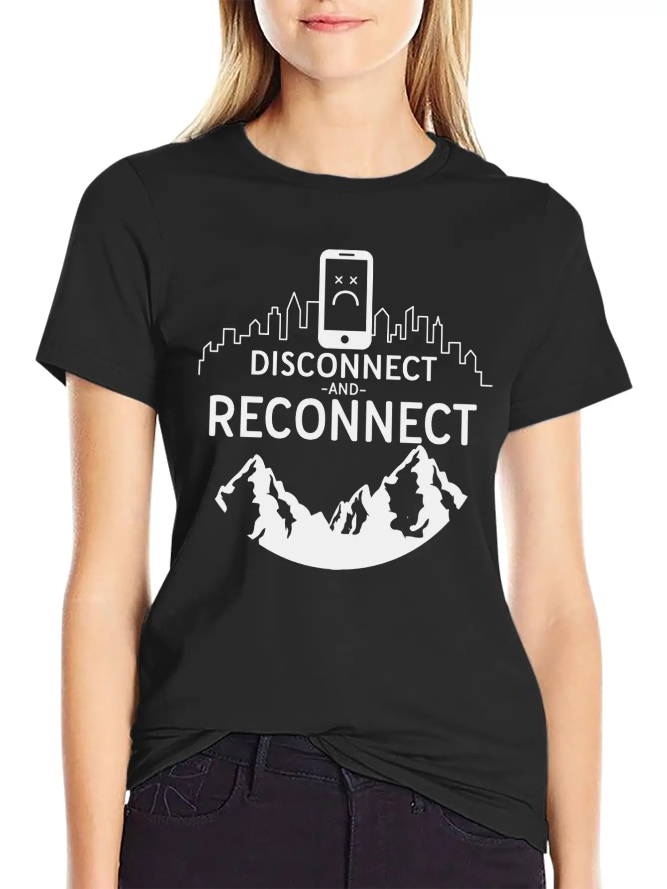 Disconnect And Reconnect Nature Planet Forest Casual Graphic T-Shirt – Simple And Comfortable Daily Wear