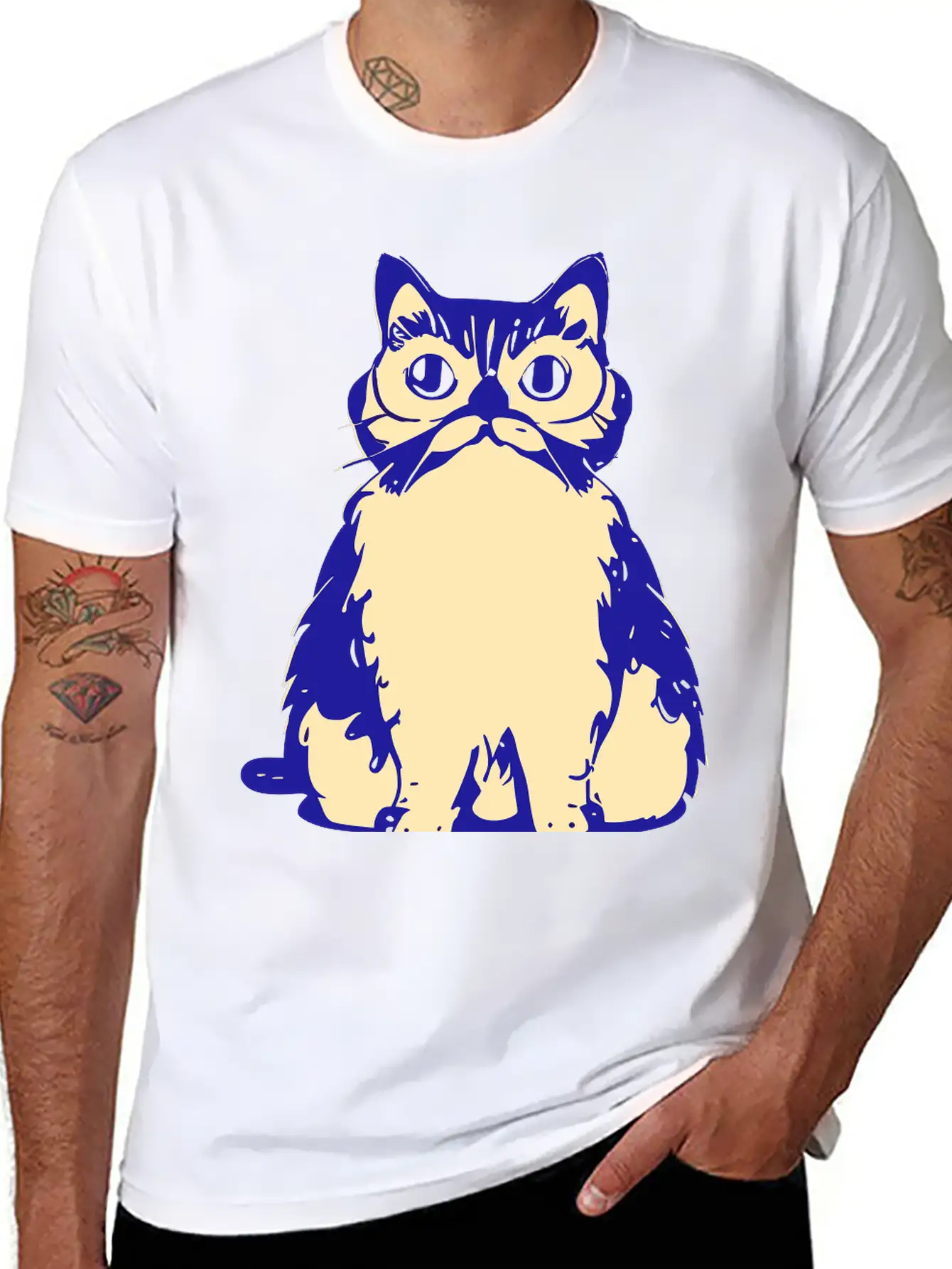 Doodle Cat Vector Essential Unisex Summer Tee – Soft Cotton Casual Fit