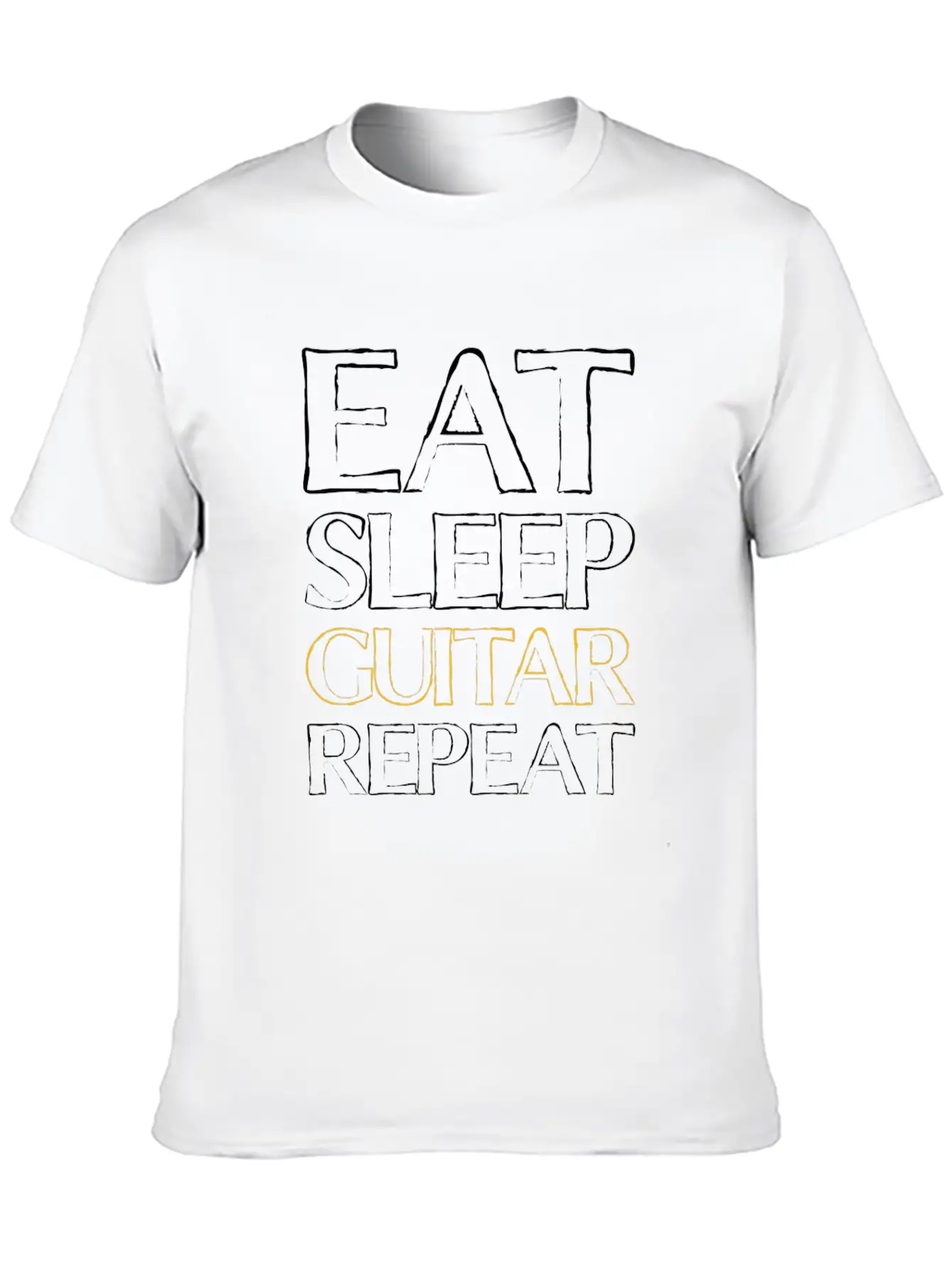 Eat Sleep Guitar Essential Unisex Summer Tee – Soft Cotton Casual Fit
