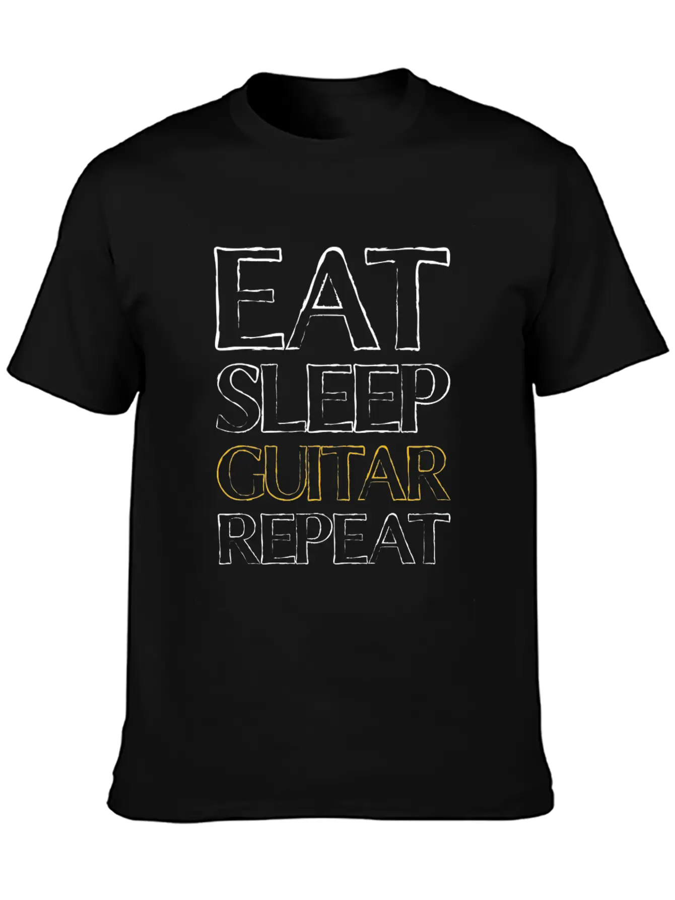 Eat Sleep Guitar Essential Unisex Summer Tee – Soft Cotton Casual Fit