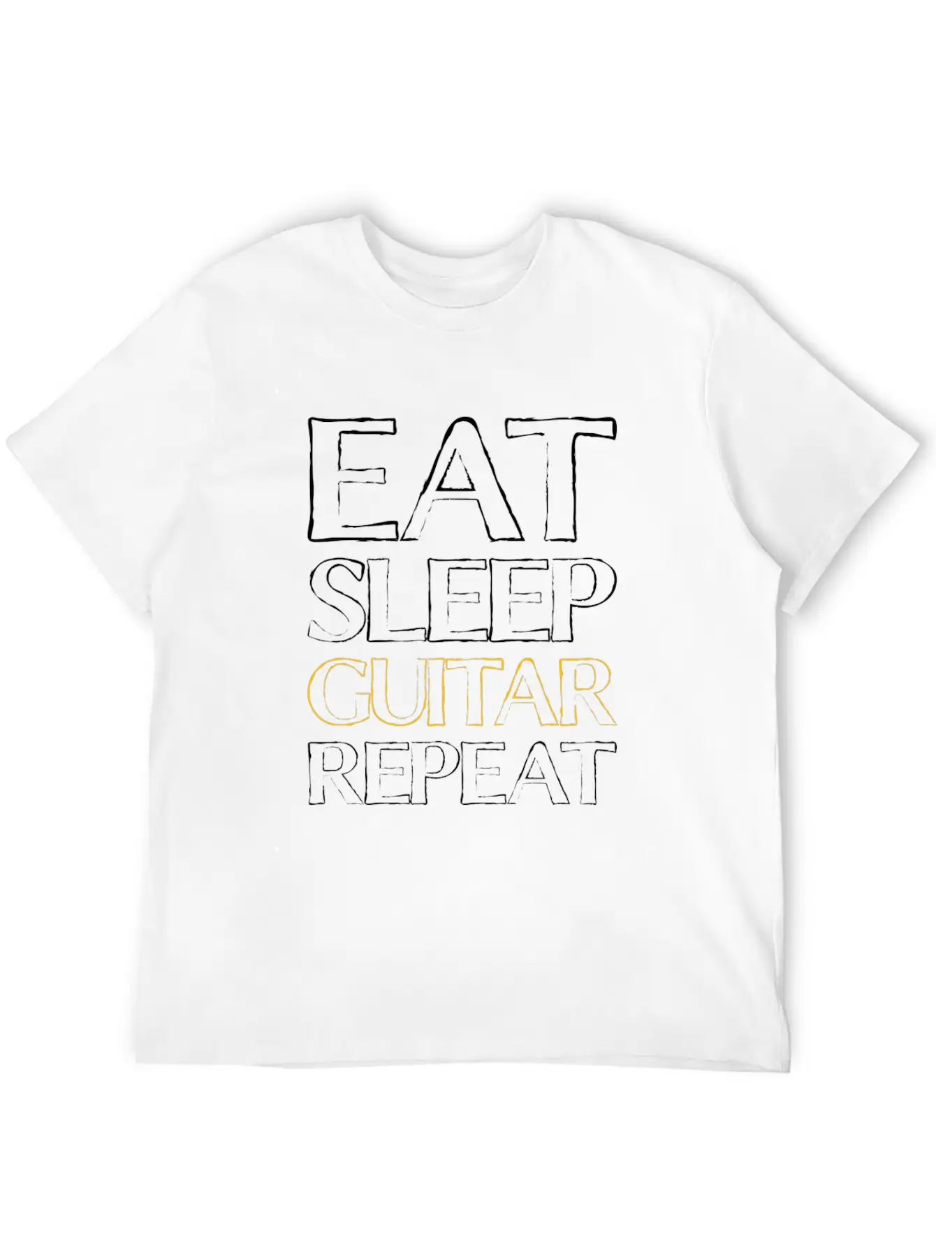 Eat Sleep Guitar Essential Unisex Summer Tee – Soft Cotton Casual Fit