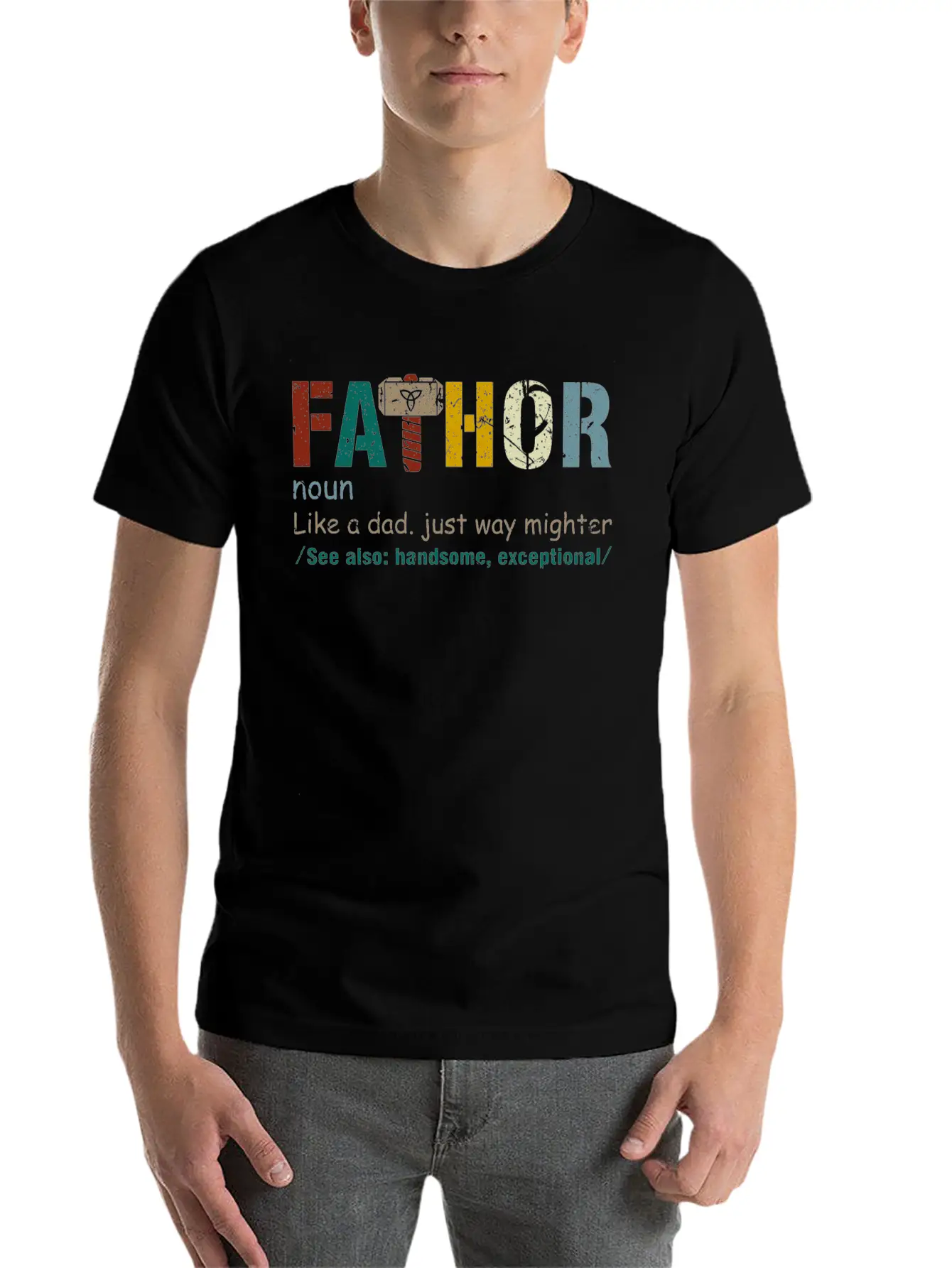 Fa-Thor Like Dad Just Way Mightier Hero Classic Cotton Tee – Unisex Comfort For Any Season