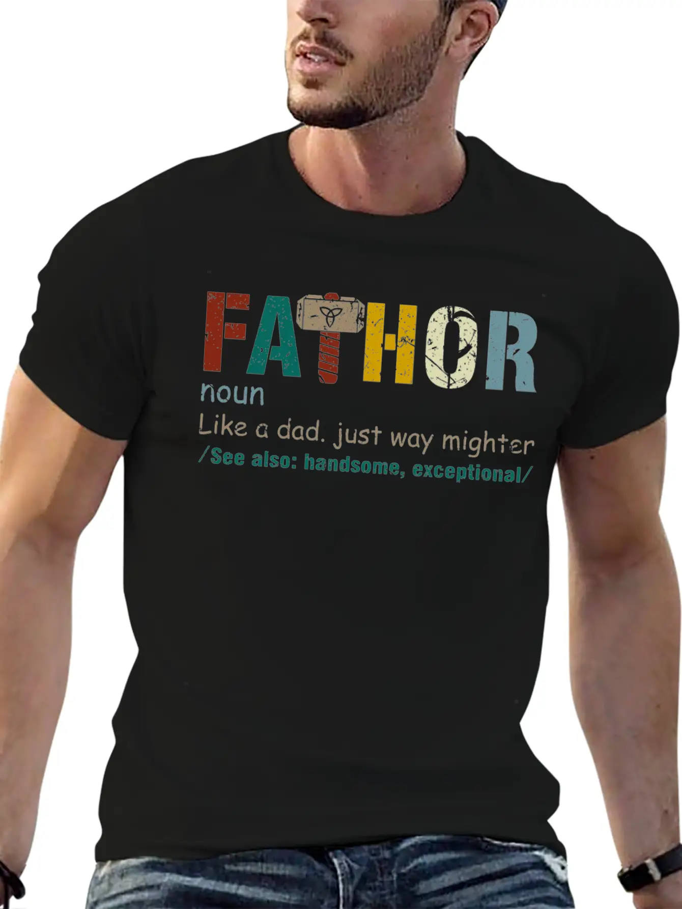 Fa-Thor Like Dad Just Way Mightier Hero Classic Cotton Tee – Unisex Comfort For Any Season