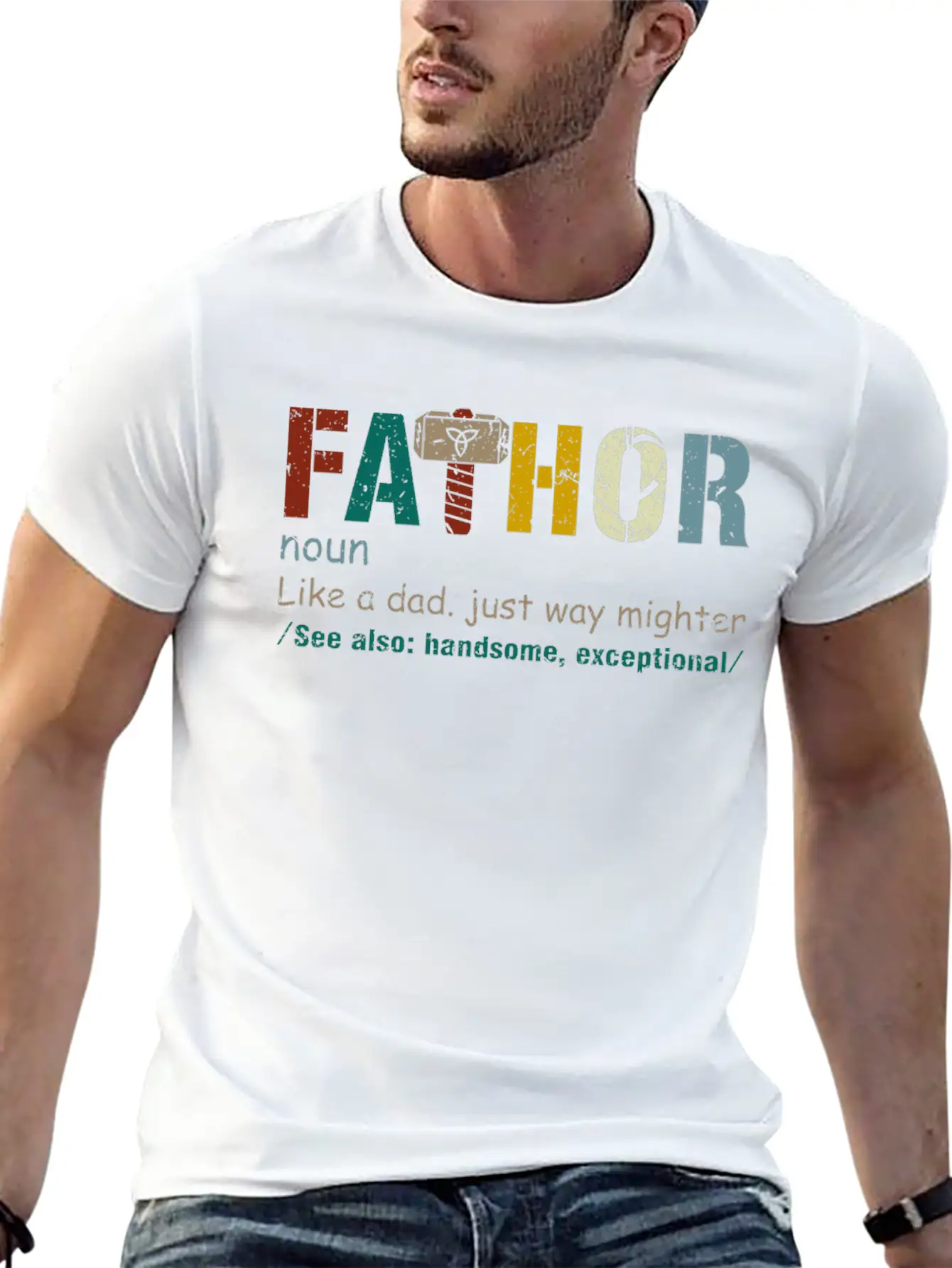 Fa-Thor Like Dad Just Way Mightier Hero Classic Cotton Tee – Unisex Comfort For Any Season