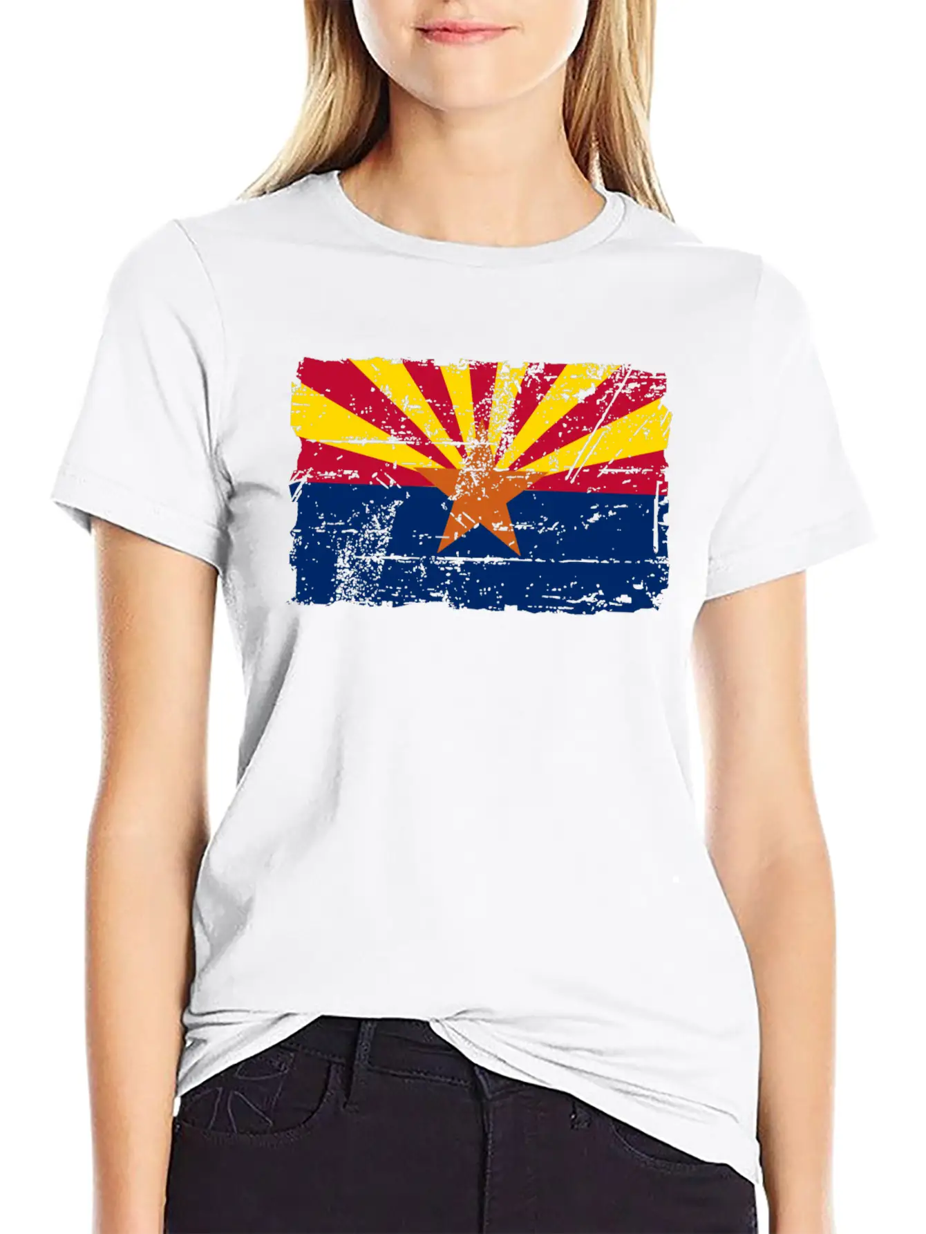 Flag Of Arizona - Vintage Look Casual Graphic T-Shirt – Simple And Comfortable Daily Wear