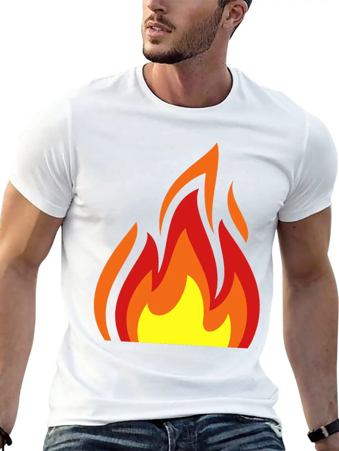 Flame Casual Graphic T-Shirt – Simple And Comfortable Daily Wear