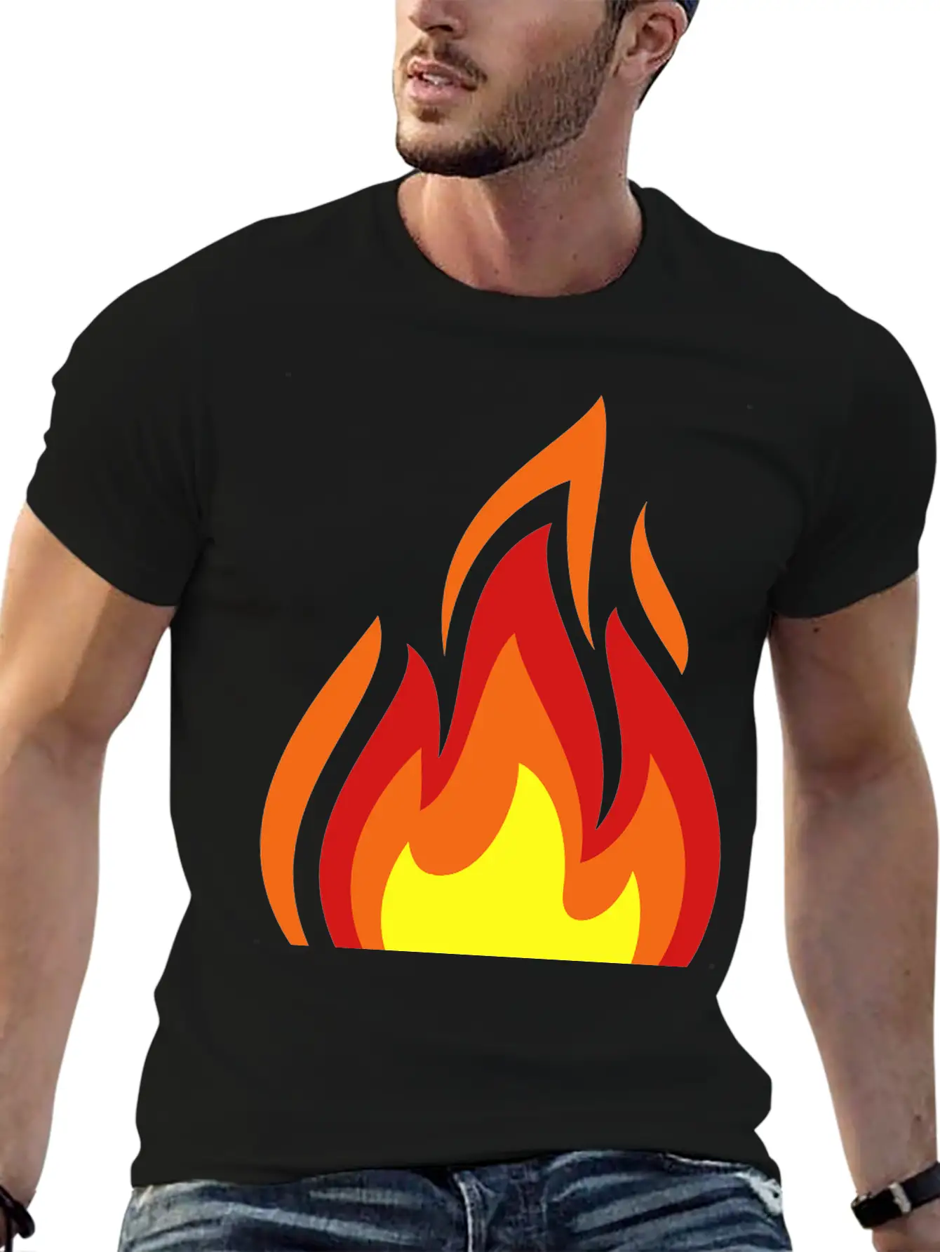 Flame Casual Graphic T-Shirt – Simple And Comfortable Daily Wear