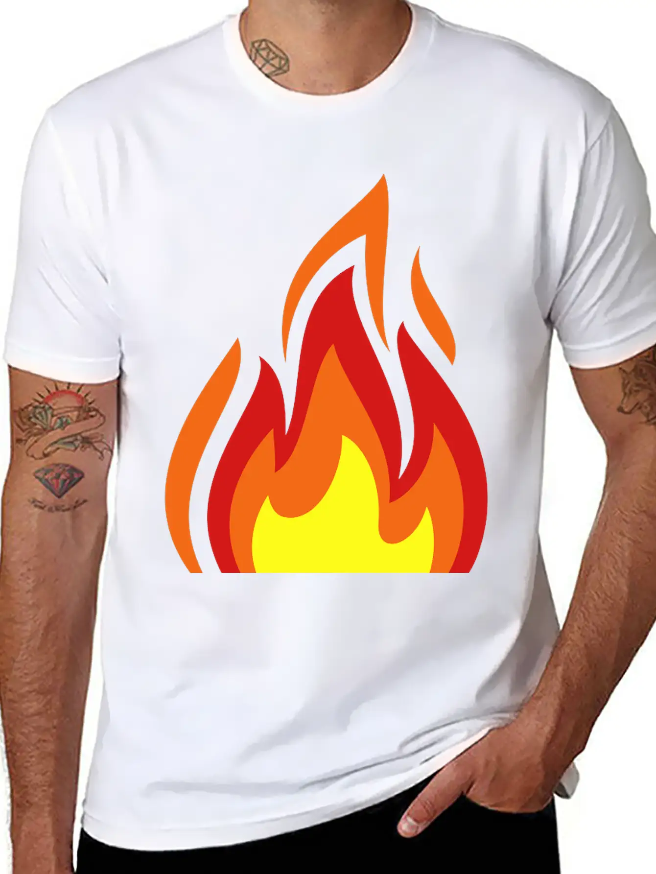Flame Casual Graphic T-Shirt – Simple And Comfortable Daily Wear