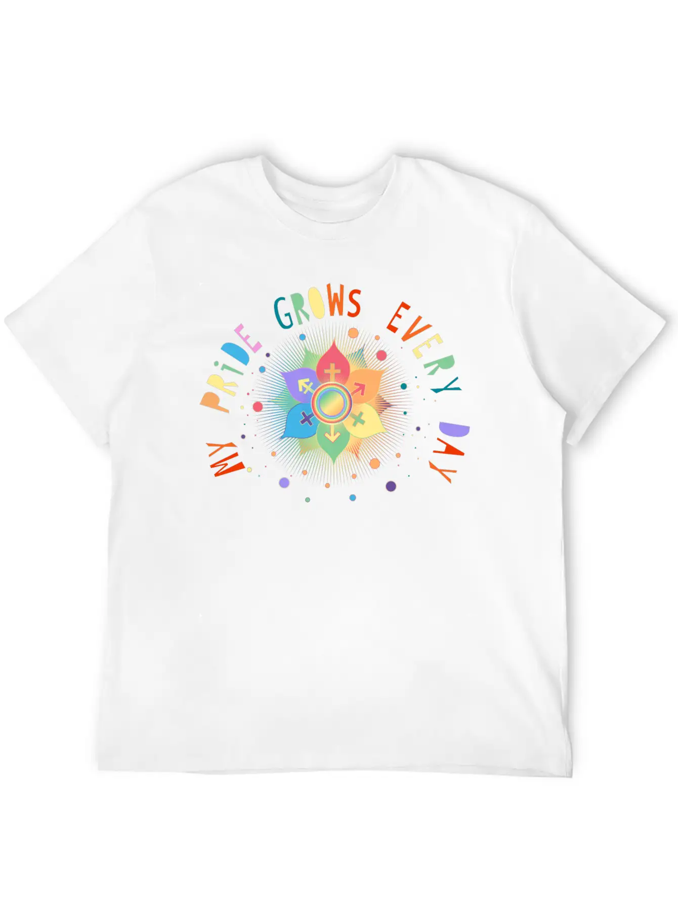 Flower With Gender Symbols Pride & Belonging Classic Cotton Tee – Unisex Comfort For Any Season