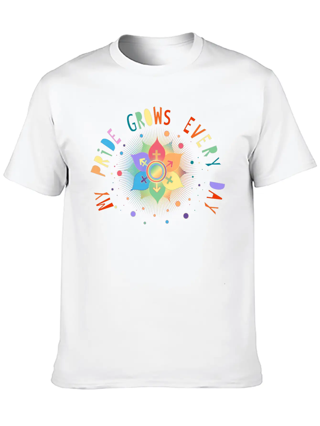 Flower With Gender Symbols Pride & Belonging Classic Cotton Tee – Unisex Comfort For Any Season