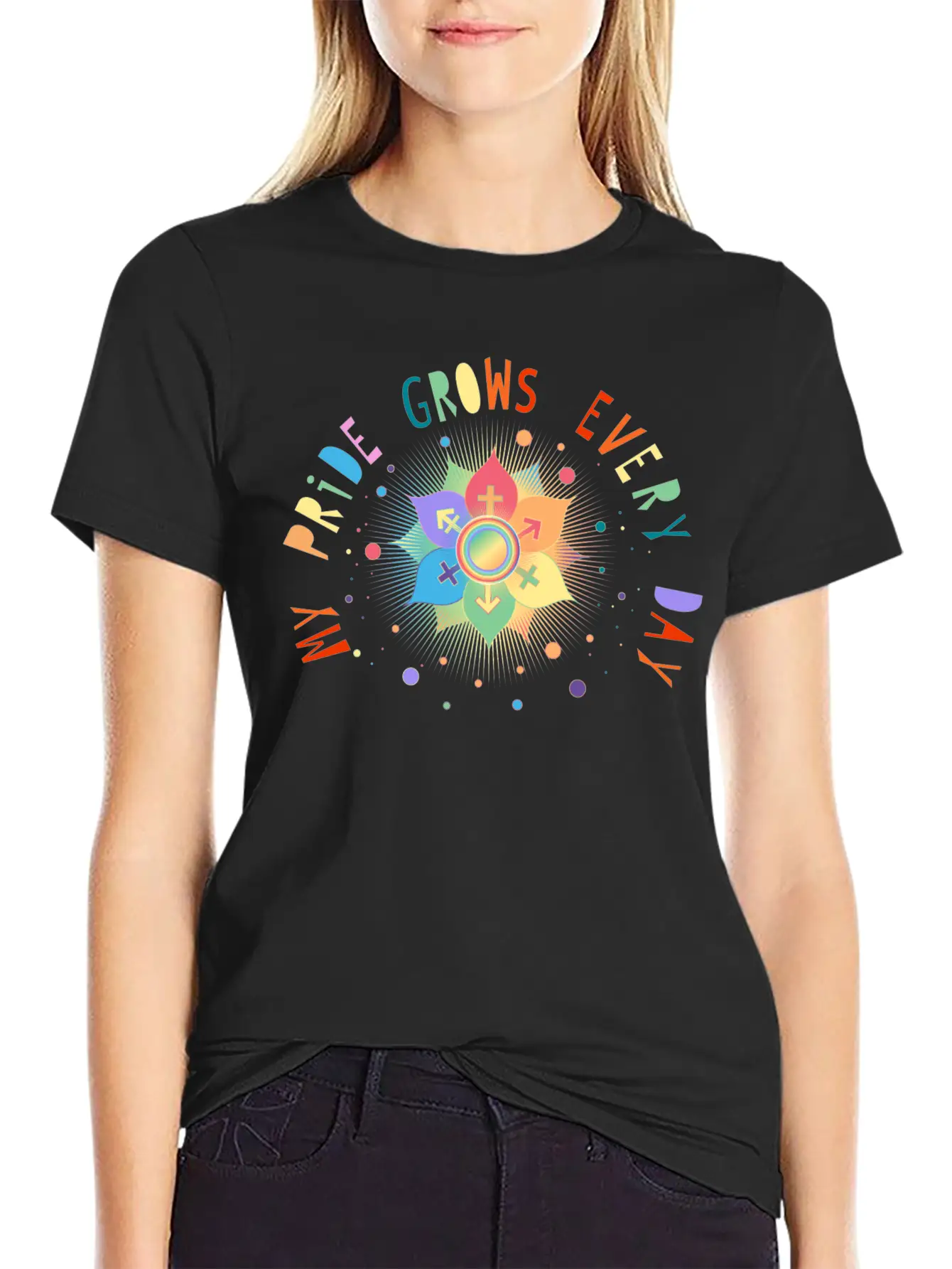 Flower With Gender Symbols Pride & Belonging Classic Cotton Tee – Unisex Comfort For Any Season
