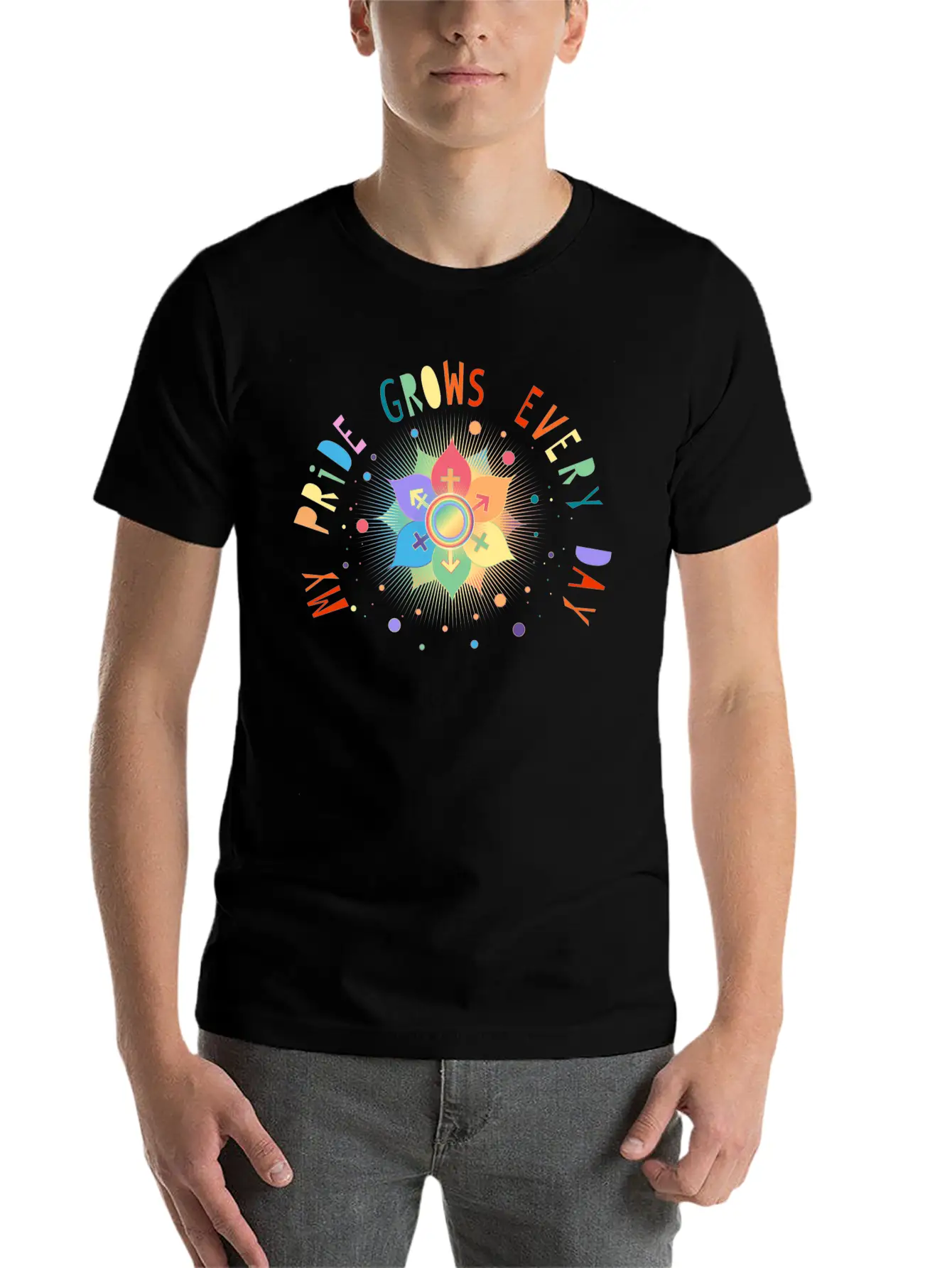 Flower With Gender Symbols Pride & Belonging Classic Cotton Tee – Unisex Comfort For Any Season