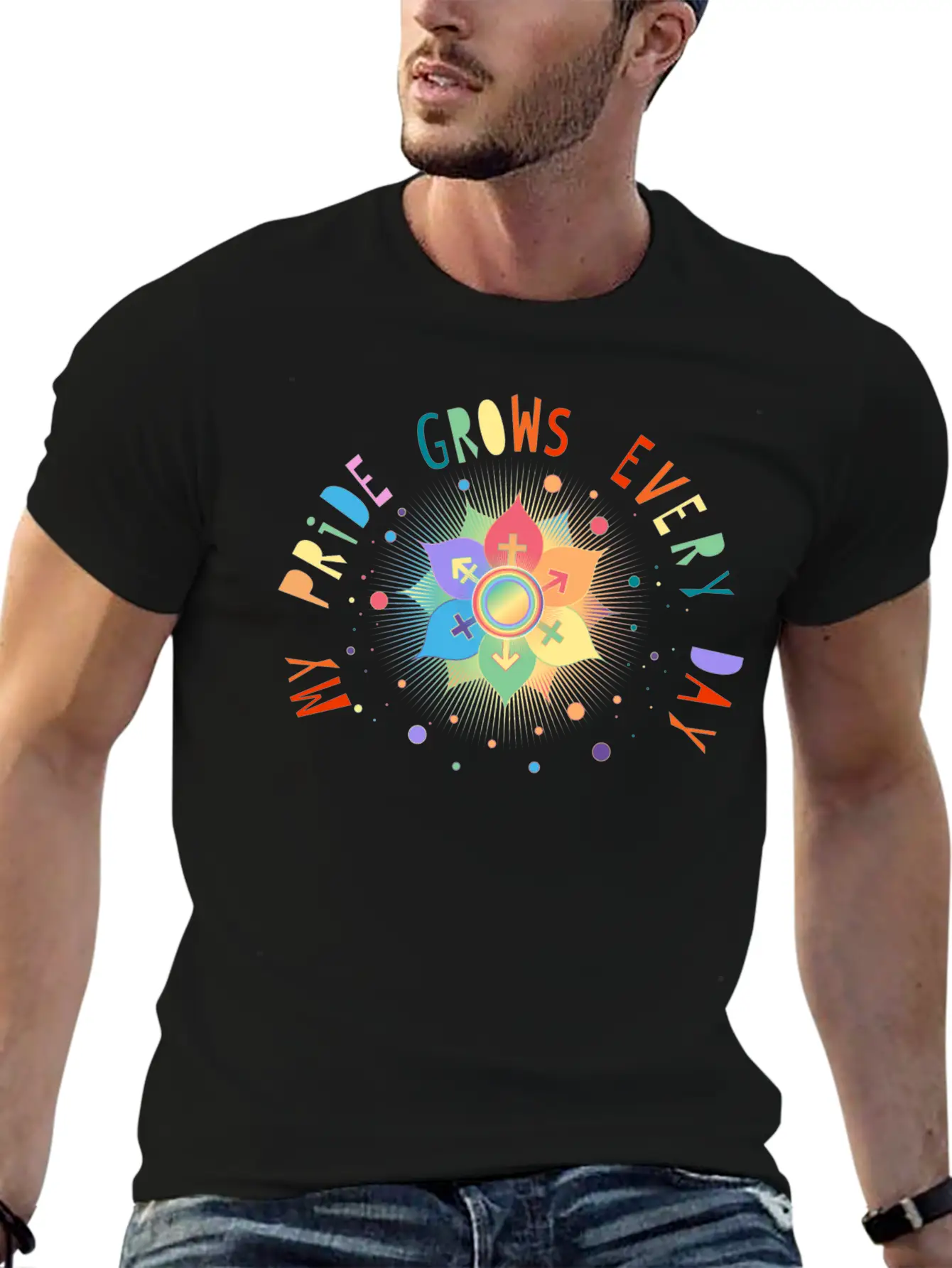 Flower With Gender Symbols Pride & Belonging Classic Cotton Tee – Unisex Comfort For Any Season