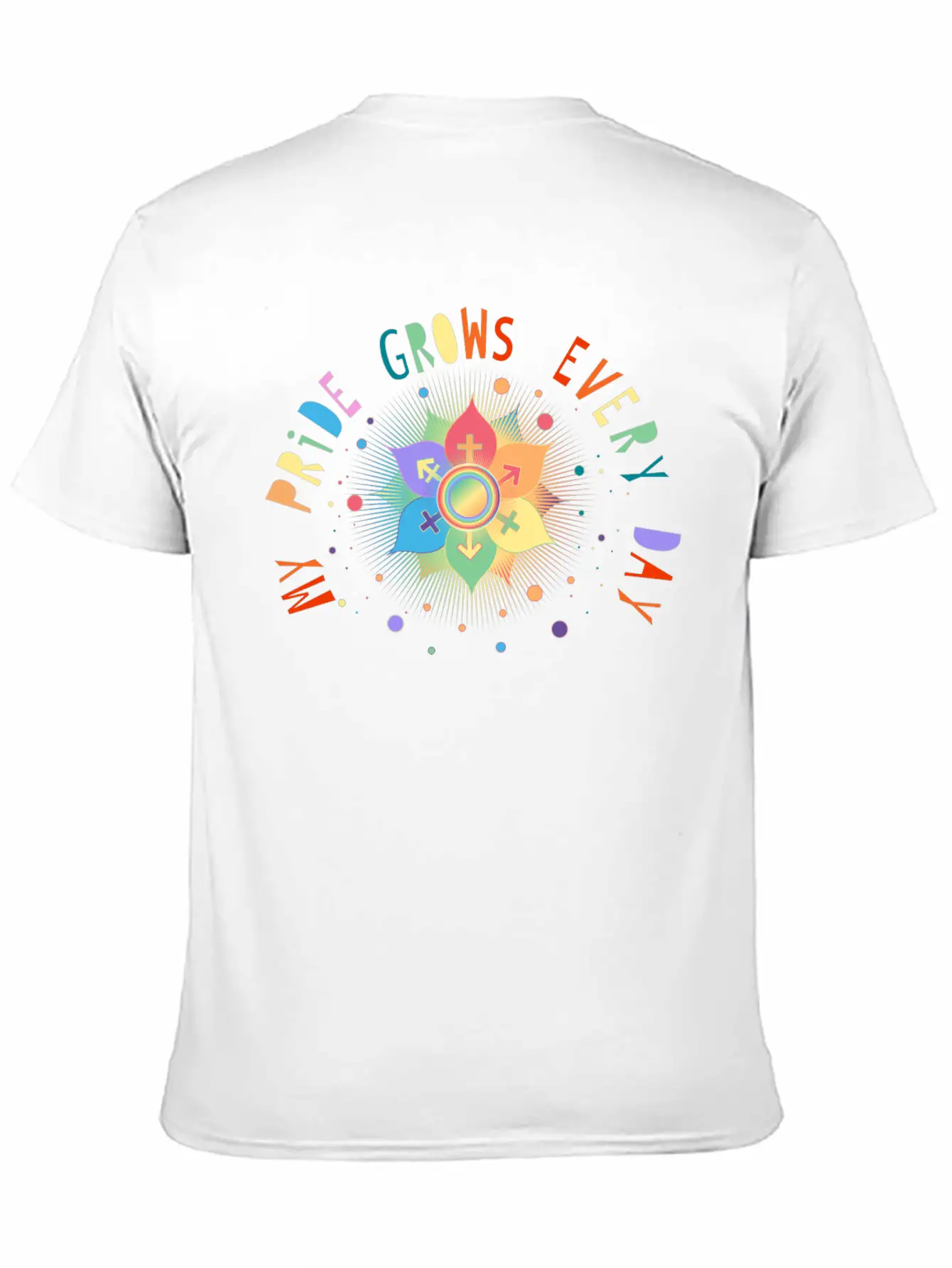 Flower With Gender Symbols Pride & Belonging Classic Cotton Tee – Unisex Comfort For Any Season