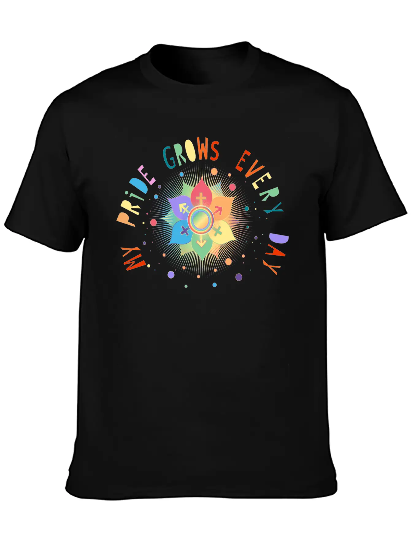 Flower With Gender Symbols Pride & Belonging Classic Cotton Tee – Unisex Comfort For Any Season