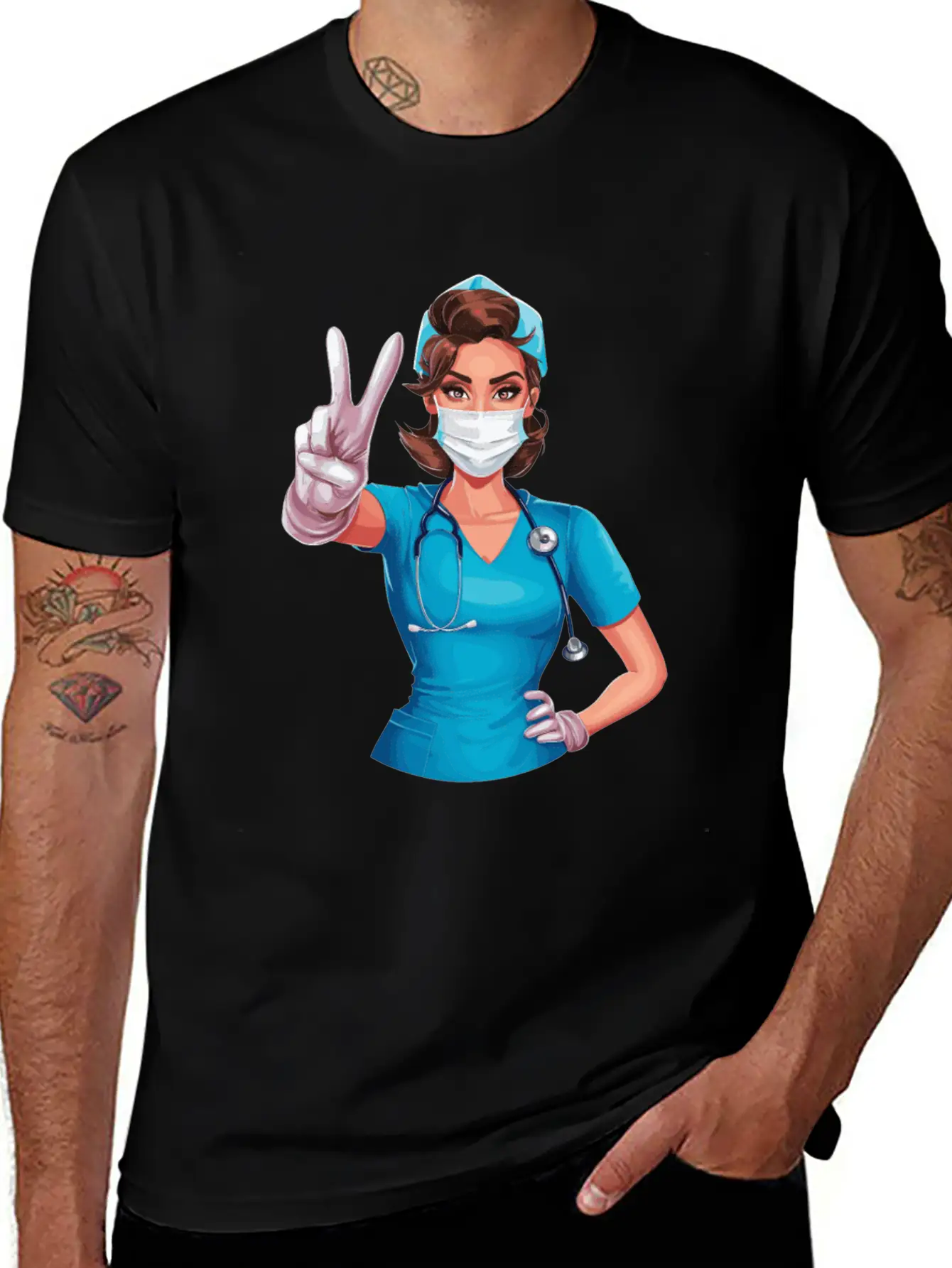 Funny Nurse With Humor Design For A Nurses Simple Everyday Graphic Tee – Lightweight Summer Wear