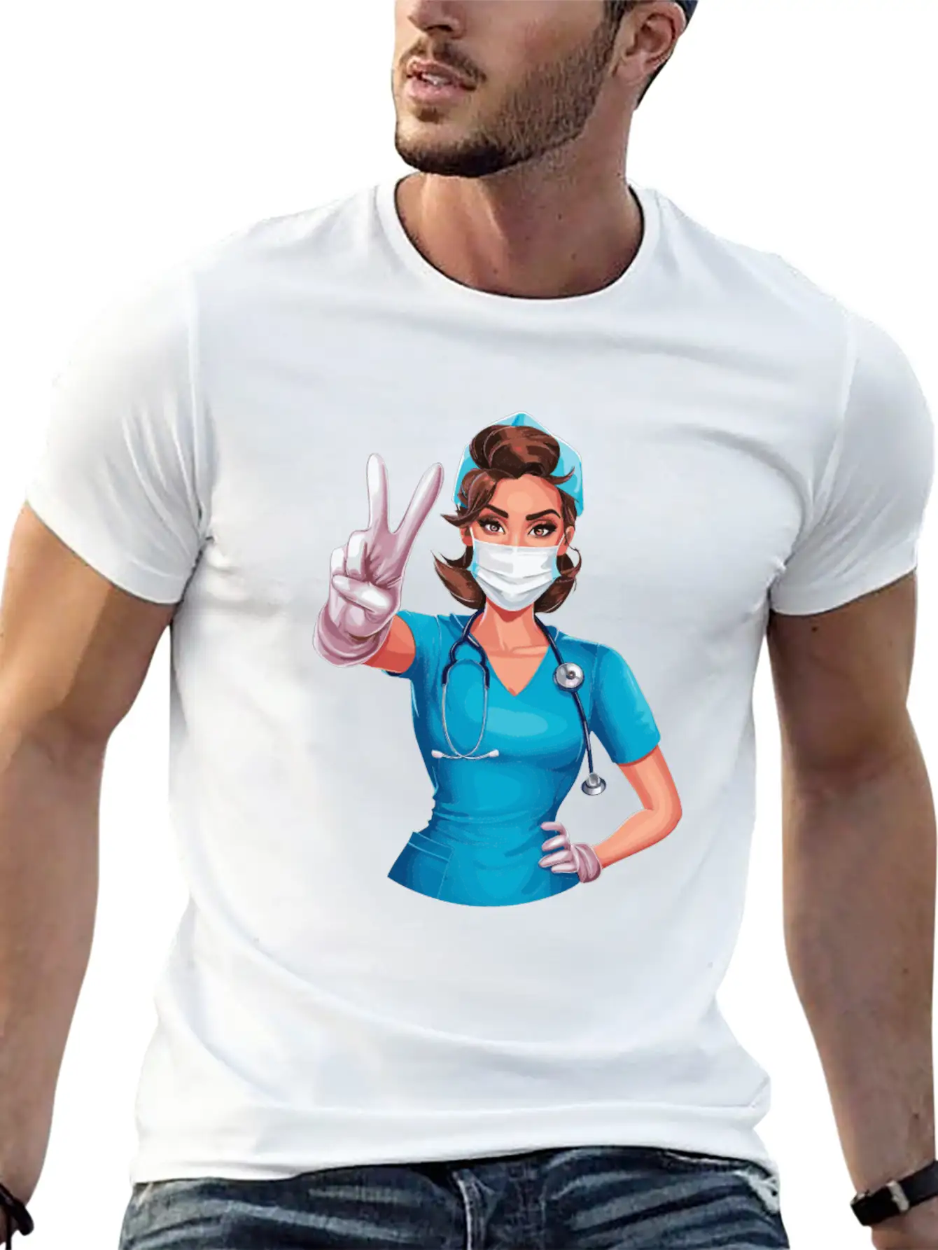 Funny Nurse With Humor Design For A Nurses Simple Everyday Graphic Tee – Lightweight Summer Wear