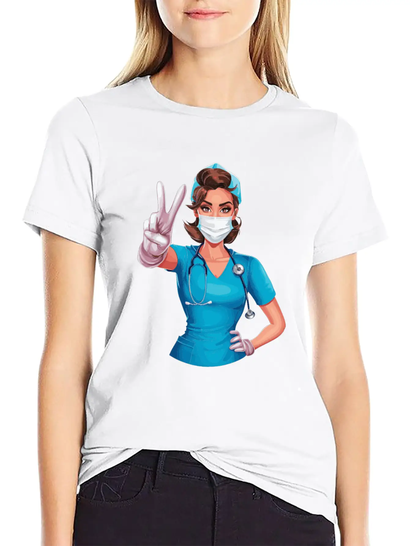 Funny Nurse With Humor Design For A Nurses Simple Everyday Graphic Tee – Lightweight Summer Wear
